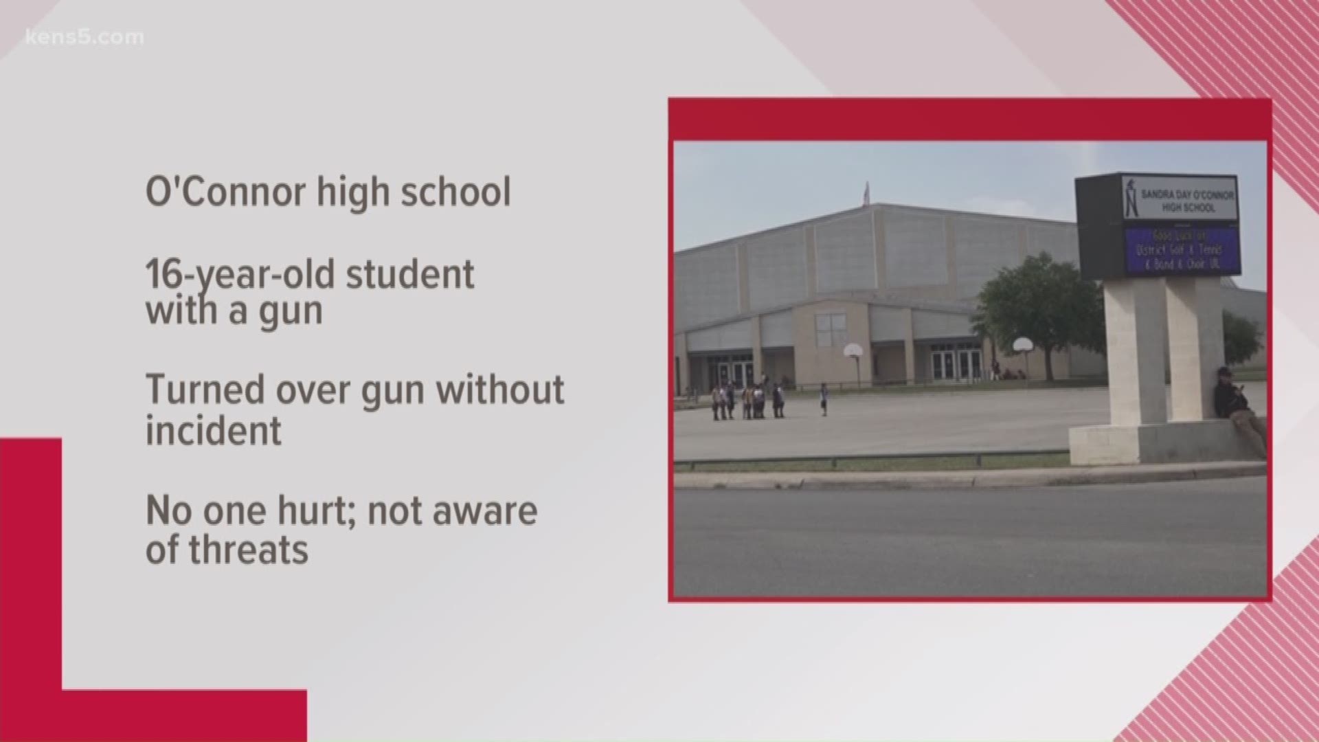 A student is in custody after he brought a weapon to O'Connor High School, authorities said.