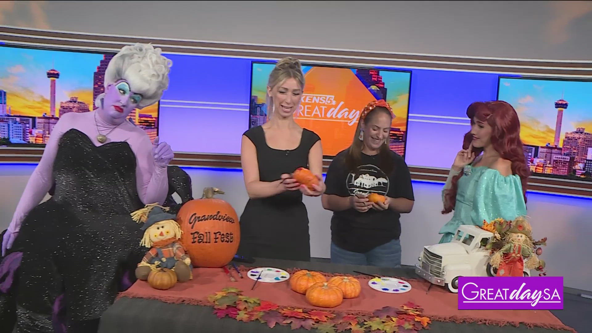 GDSA Producer Christen Urban helps paint a pumpkin with some very special & magical guests for Grandview's Fall Fest.