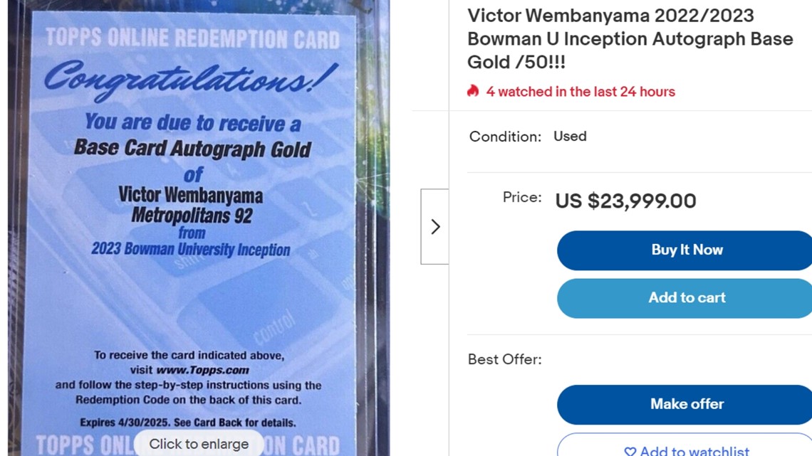 Victor Wembanyama card sells for bonkers price at Goldin