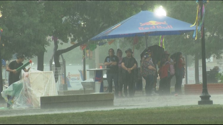 Strong storms roll through South Texas as Fiesta gets off to a very soggy start