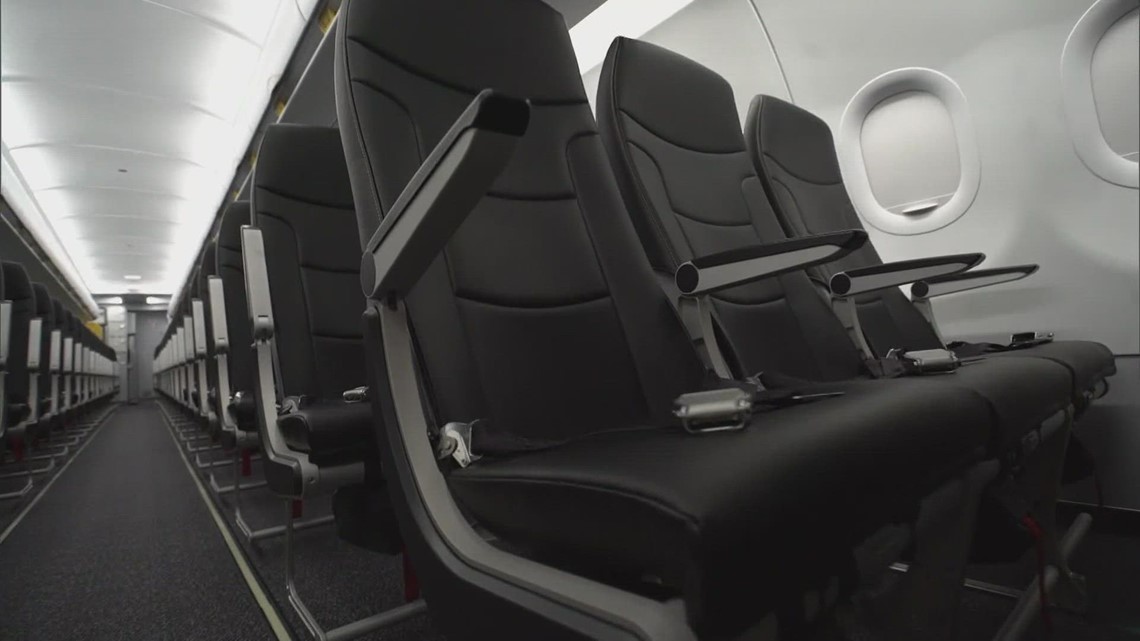 Airplane seat width down as much as four inches over last 30 years