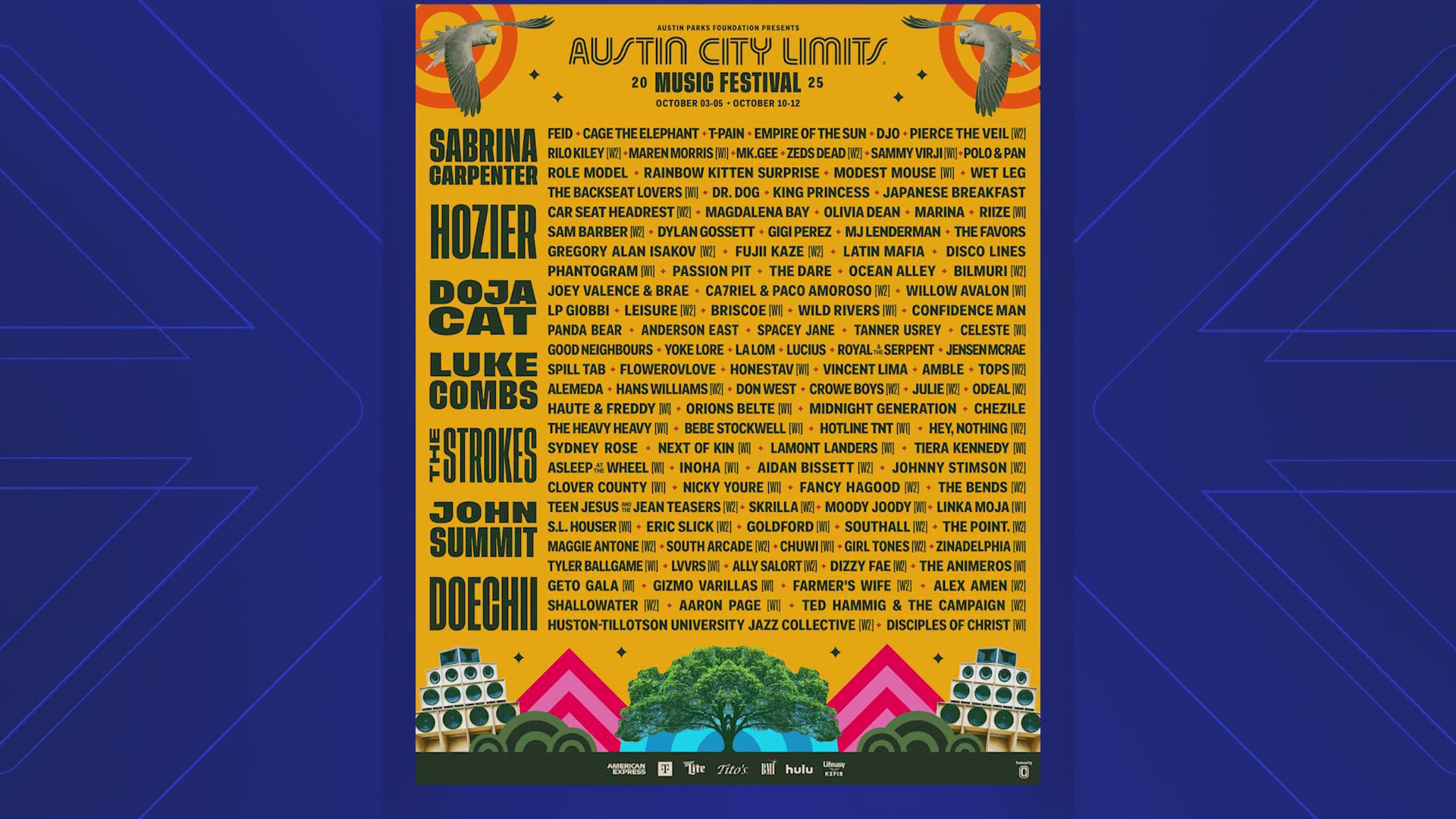 The annual music festival is set for Oct. 3-5 and Oct. 10-12 in Zilker Park. 