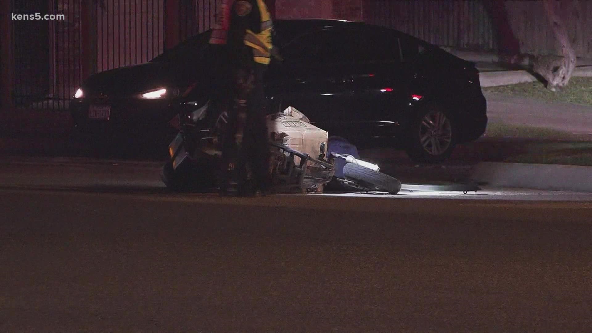 The motorcyclist was reportedly wearing a helmet, but police said he still sustained severe trauma.