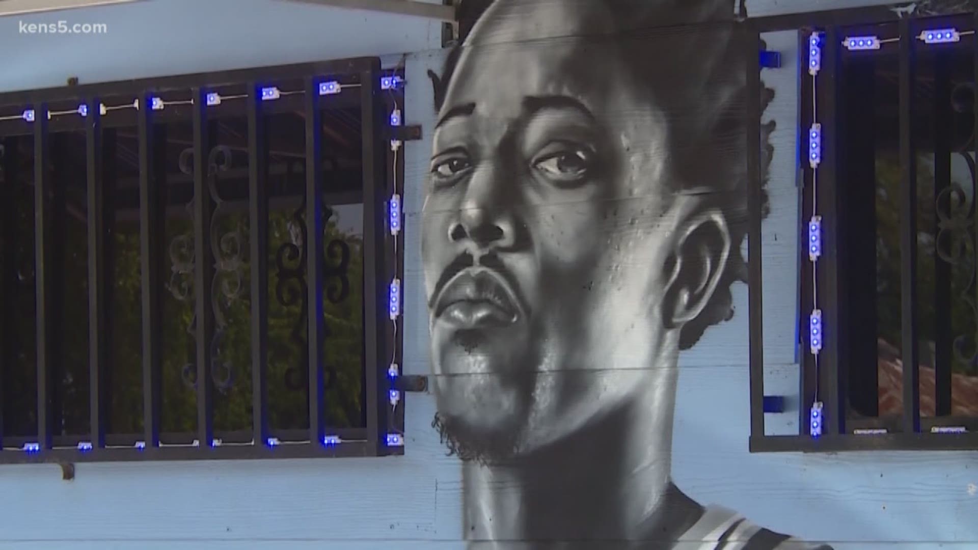 Before DeMar DeRozan suits up in a Spurs game or even a Spurs practice, he's already sporting the Silver and Black on a famous south-side mural.