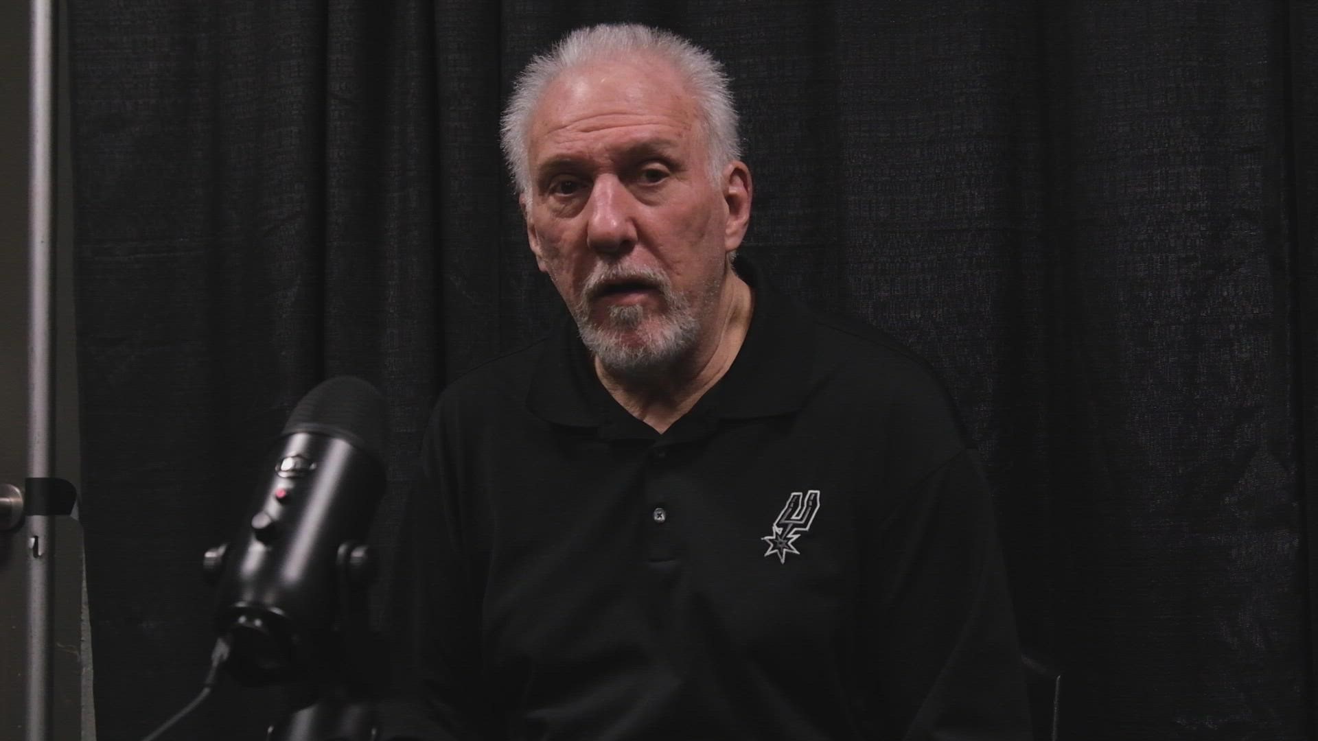 Pop said the young Spurs are still figuring out the ends of quarters, and they're learning to be more solid in those situations.