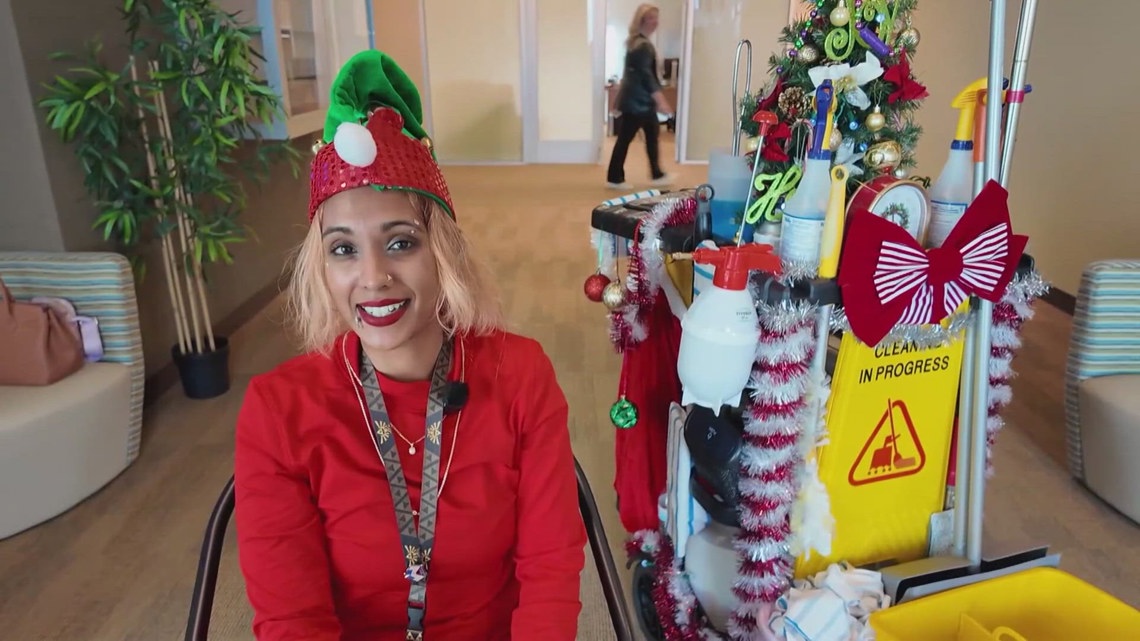 Holiday cheer on wheels: Custodian's festive cart spreads joy