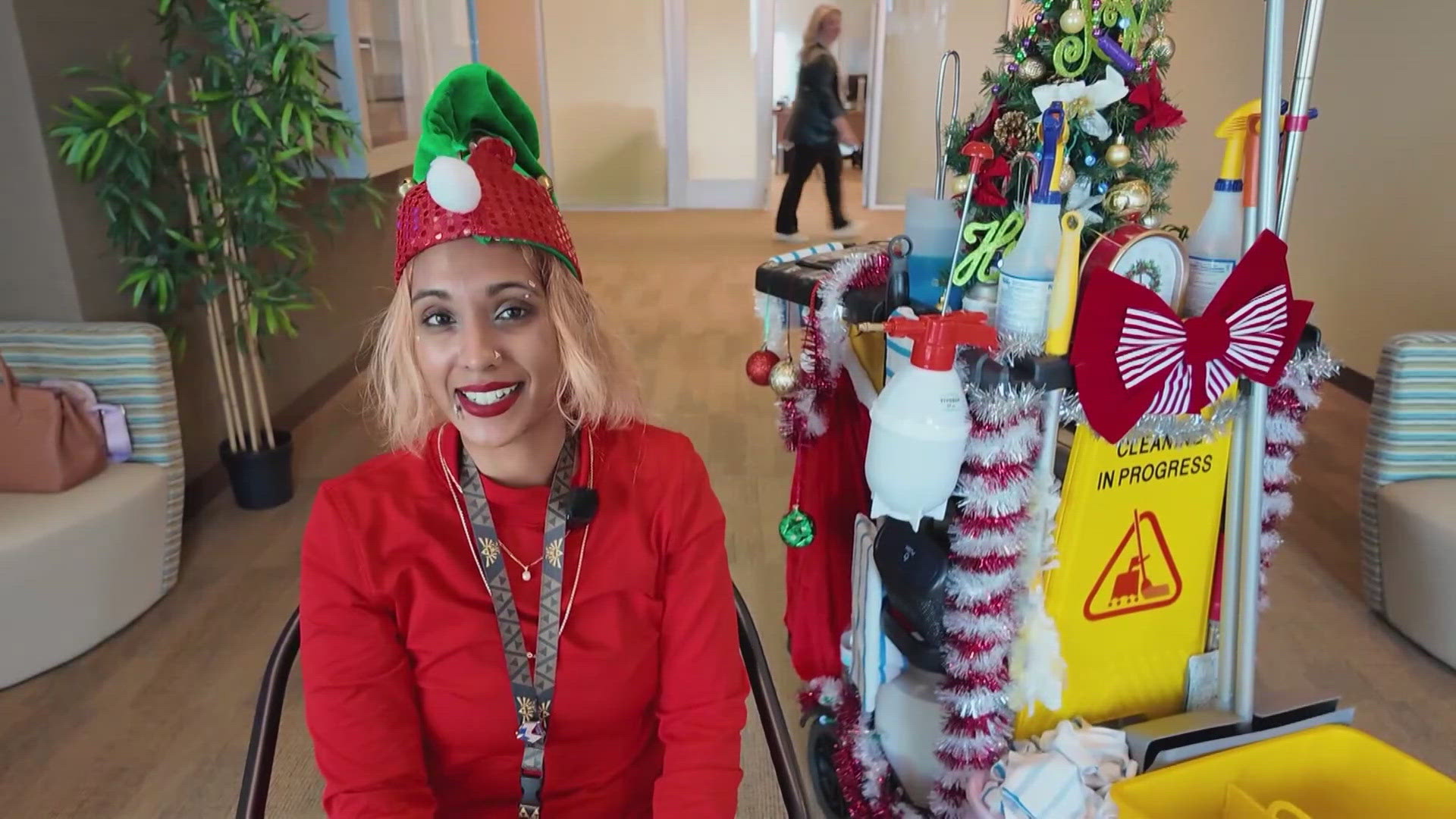 Holiday cheer on wheels: Custodian's festive cart spreads joy