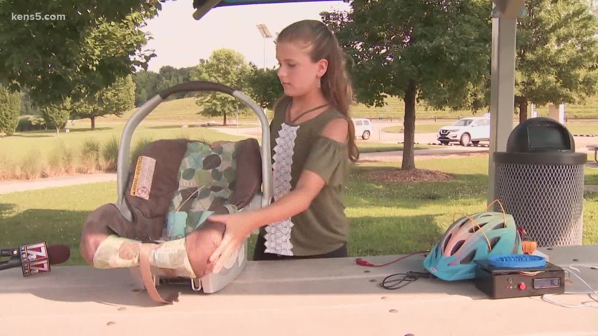 A 12-year-old girl in North Carolina thinks she has found a solution to keeping kids safe in the heat. It's called a Beat the Heat Car Seat.