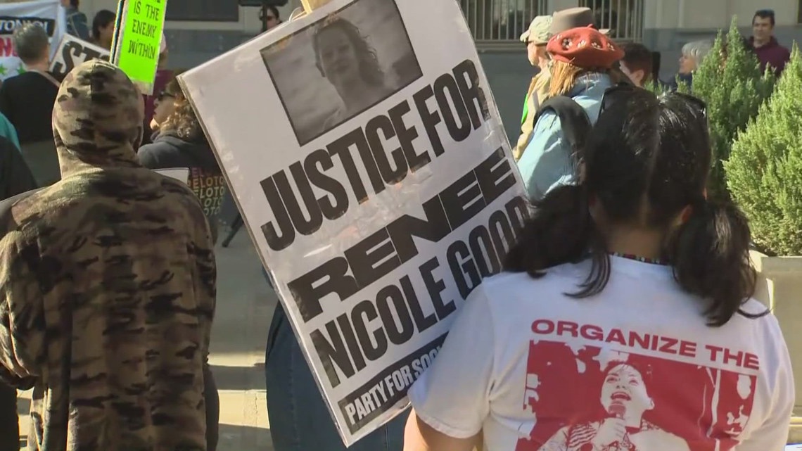 Hundreds protest in San Antonio after ICE shooting in Minnesota claimed life of Renee Good