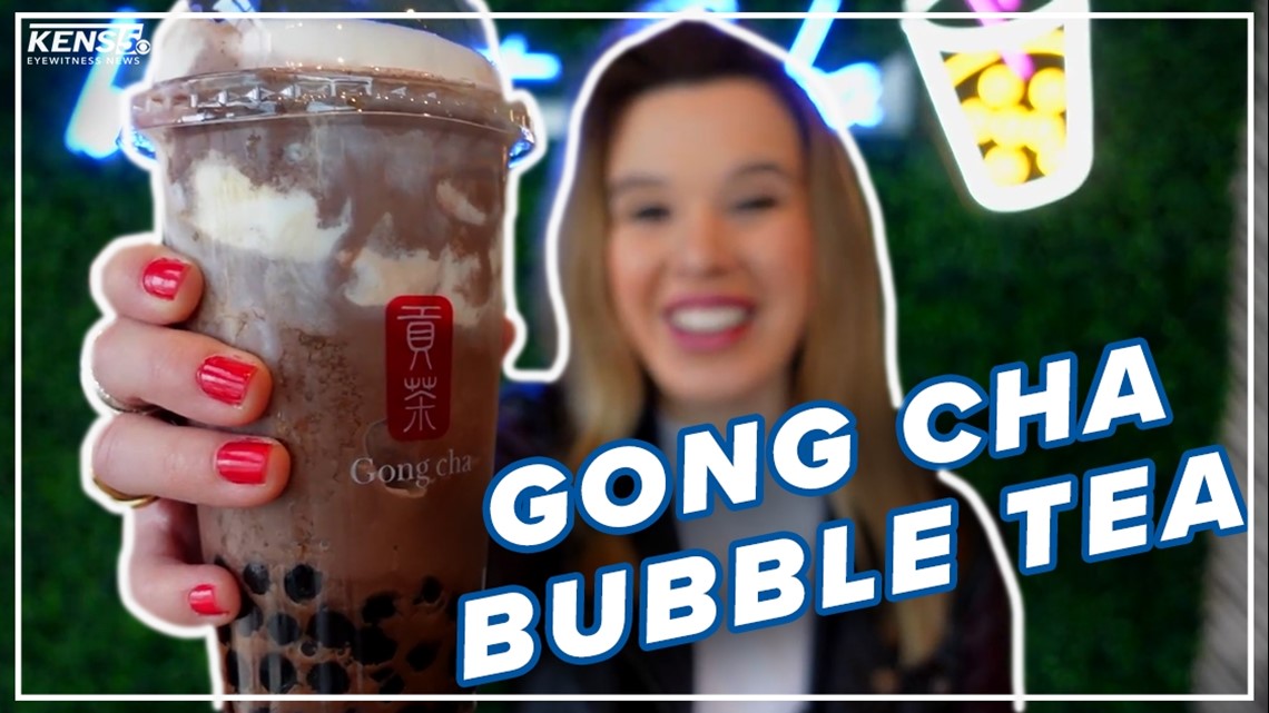 Bubble tea loaded with tapioca pearls made at Gong Cha in Texas