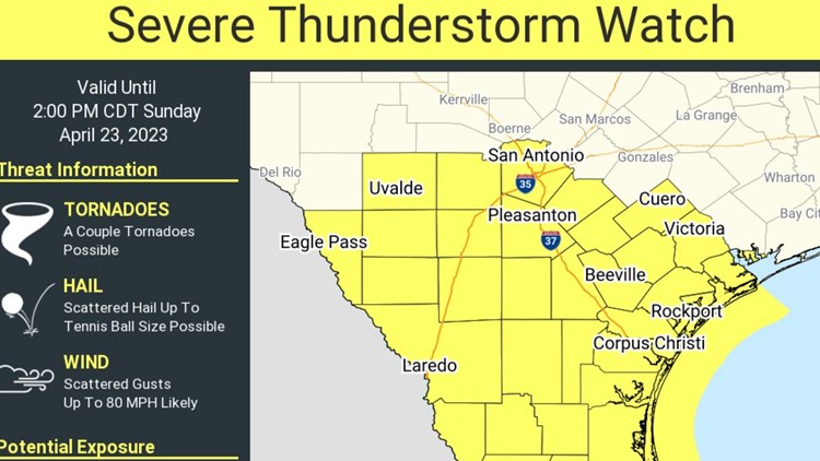 All watches and warnings for San Antonio and surrounding area cancelled