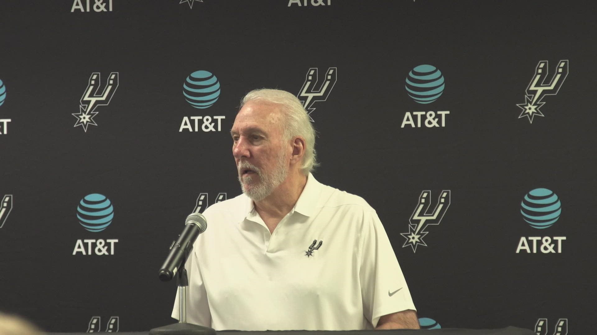 Popovich said it's been fun working with this group of players ahead of their biggest test of the season so far.