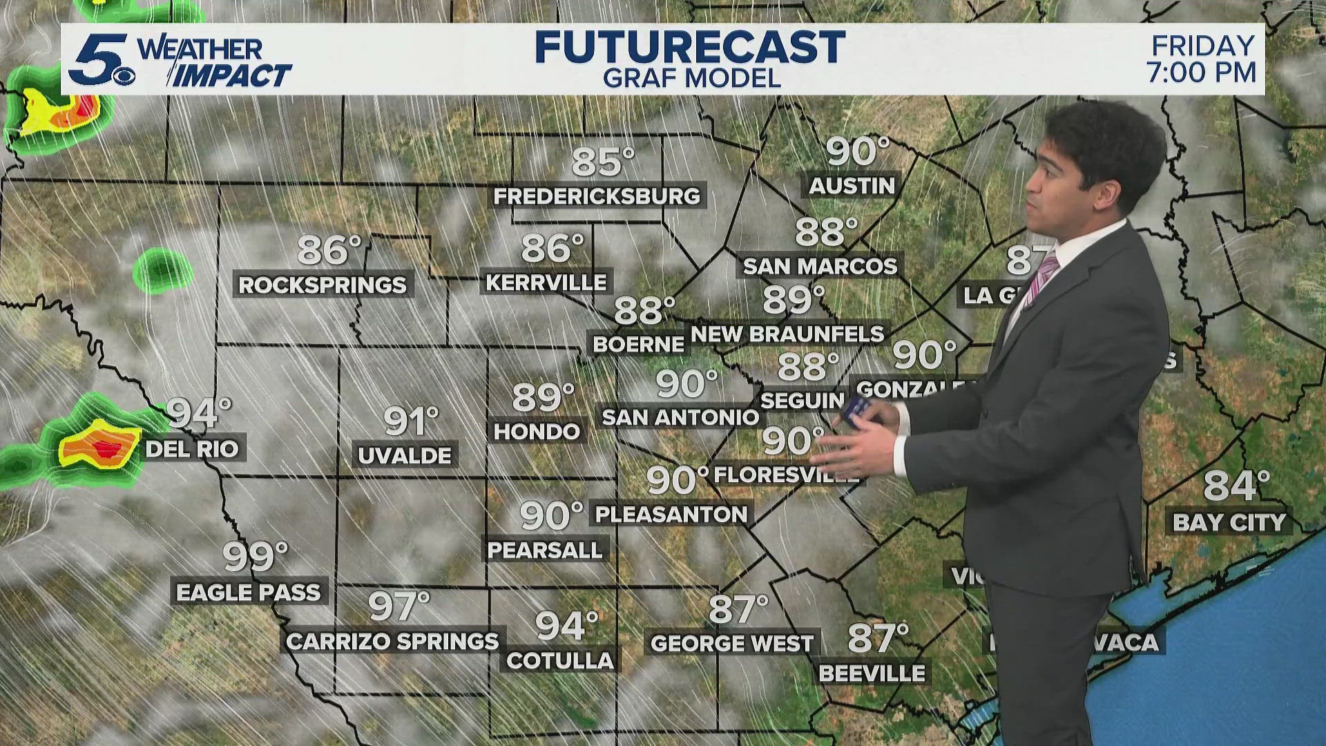 Mostly dry rest of week with slight chance for scattered showers | KENS ...