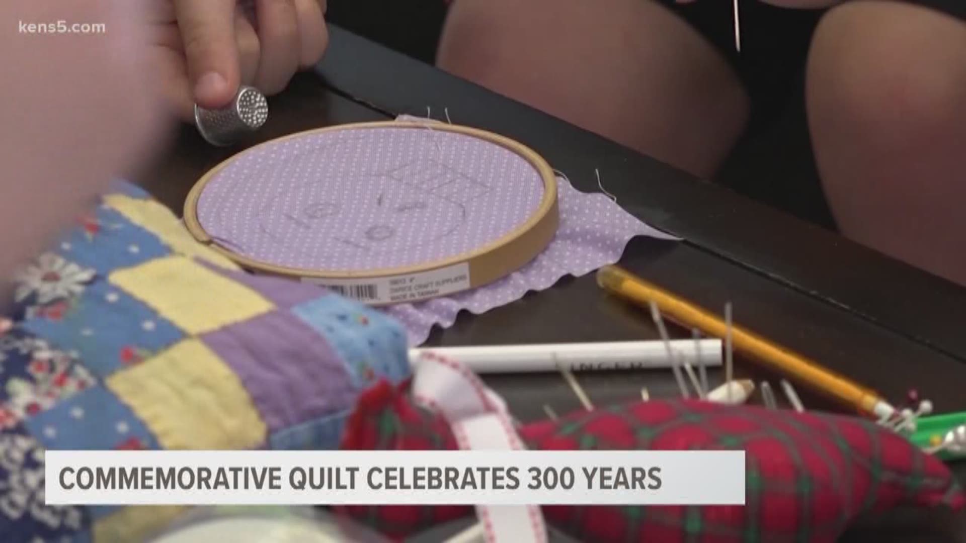 A sewing studio is creating a special quilt for the Tricentennial year celebrations. The public is invited to be part of the project and it will eventually be displayed in libraries.
