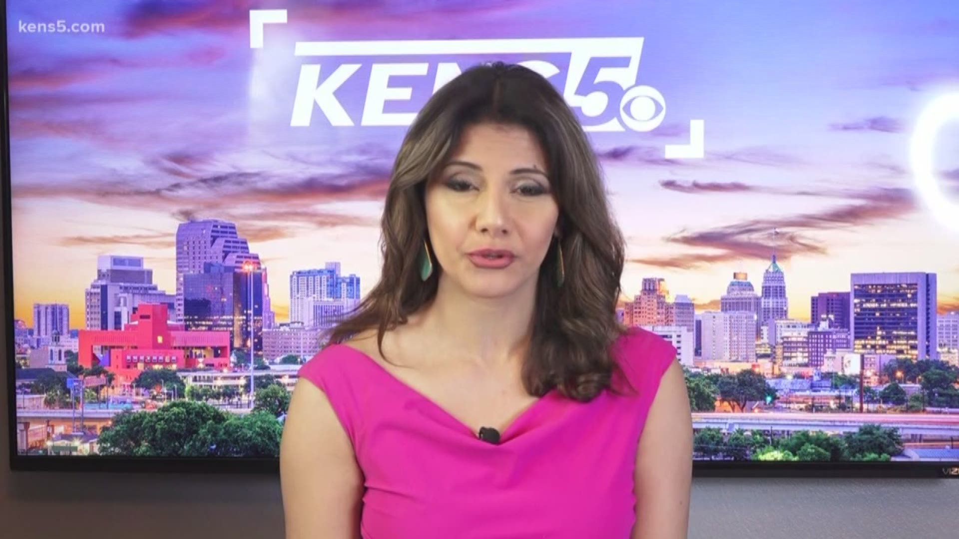 KENS 5's Sarah Forgany anchors from home, while Barry Davis stays in studio for Thursday morning's newscast.