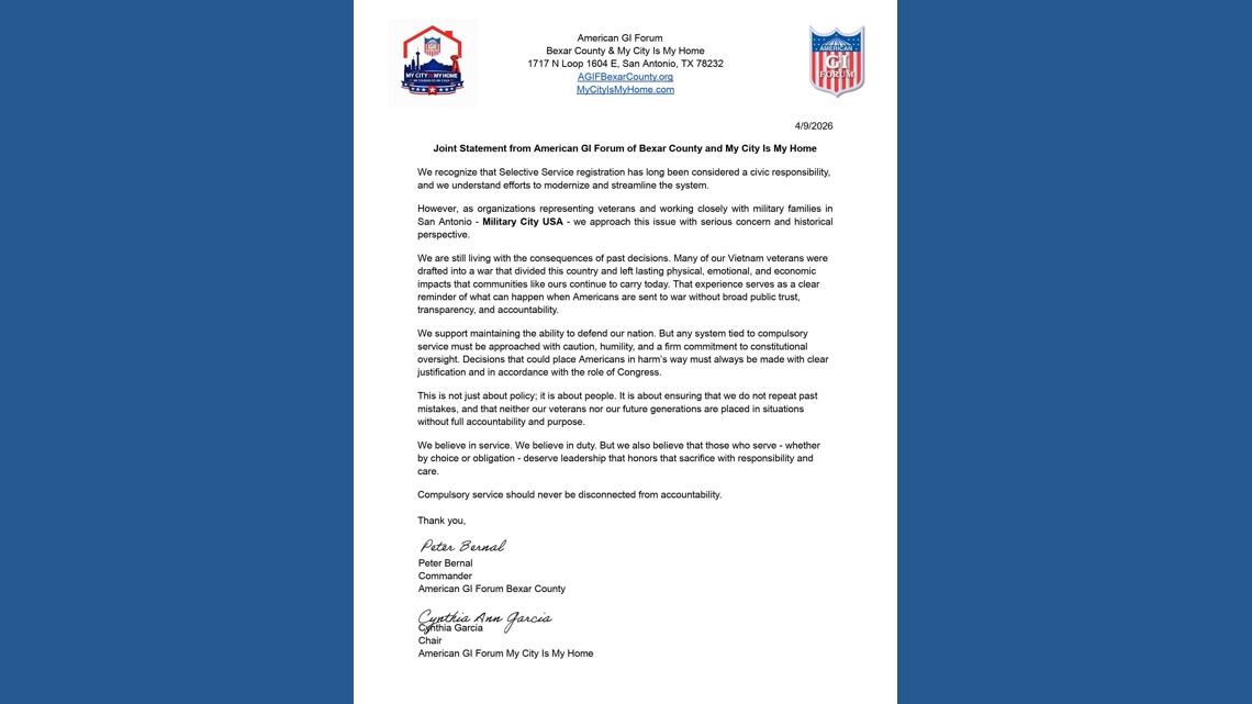 Veteranos de Texas divididos sobre el movimiento federal para registrarse automáticamente en el sorteo militar