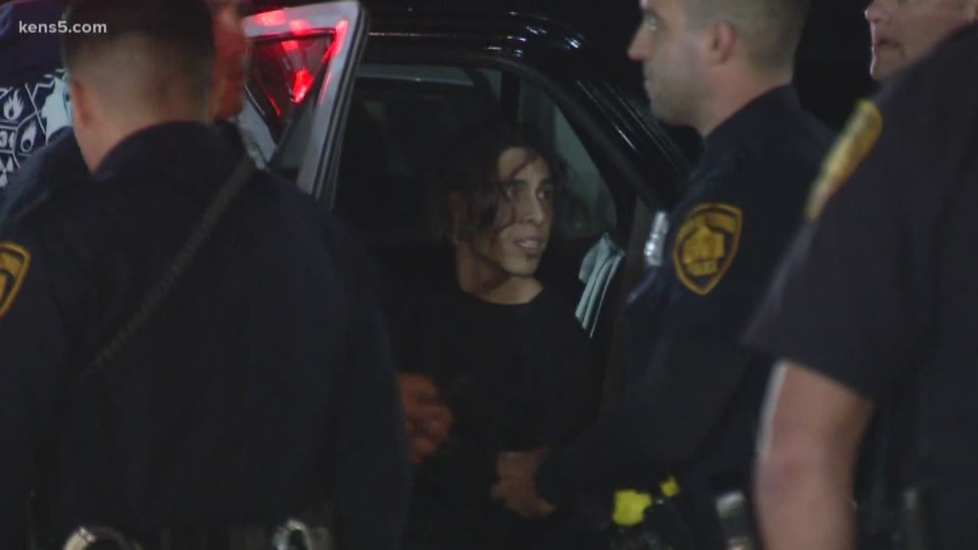 A police K-9 helped capture a man who tried to run away from officers after authorities received a call for family violence, the San Antonio Police Department said.