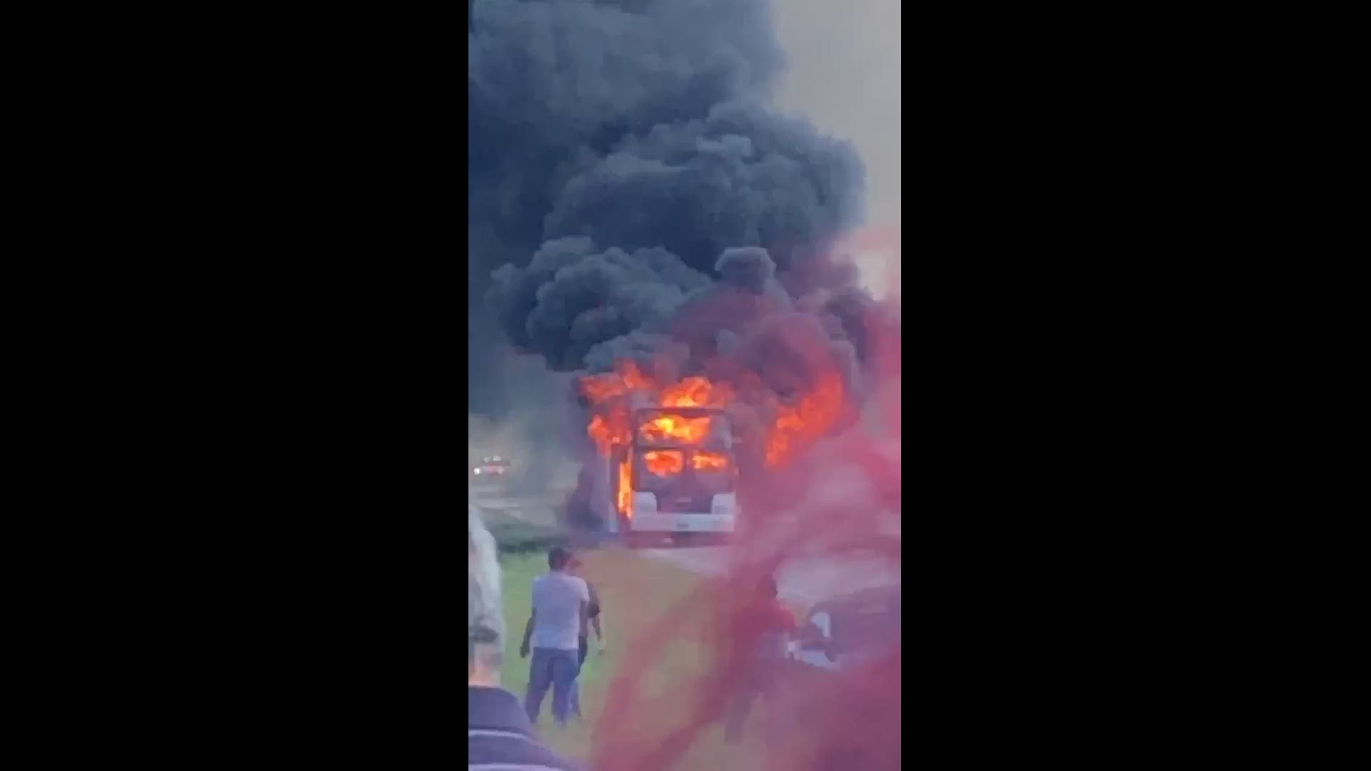 A parent says a bus carrying kids from summer camp back to San Antonio exploded in the Marble Falls area. The parent said no one was hurt in the explosion.