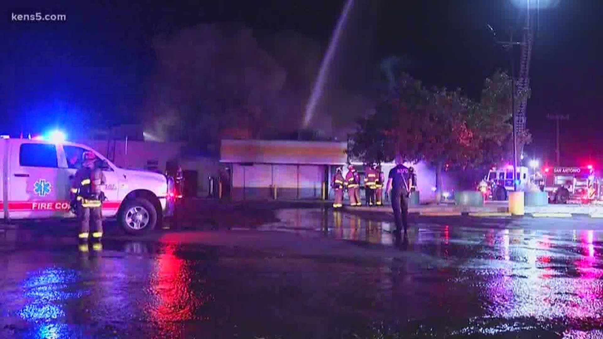 The fire broke out around 2:30 a.m. Monday at the Church's Chicken on South New Braunfels.