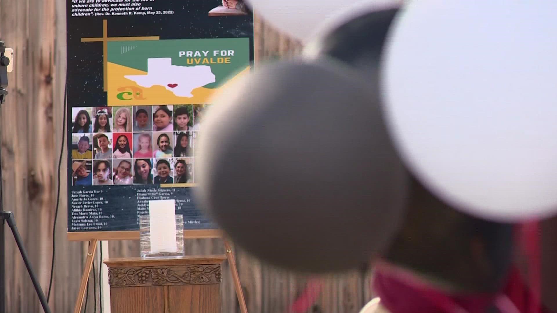 Antioch Missionary Baptist Church held a balloon release to honor the victims that have lost their lives to mass shootings including those in Buffalo and Uvalde.