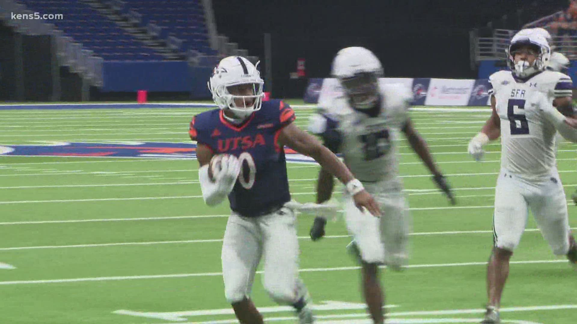 Frank Harris ran for two touchdowns and threw for another to lead UTSA to a 24-10 victory over Stephen F. Austin