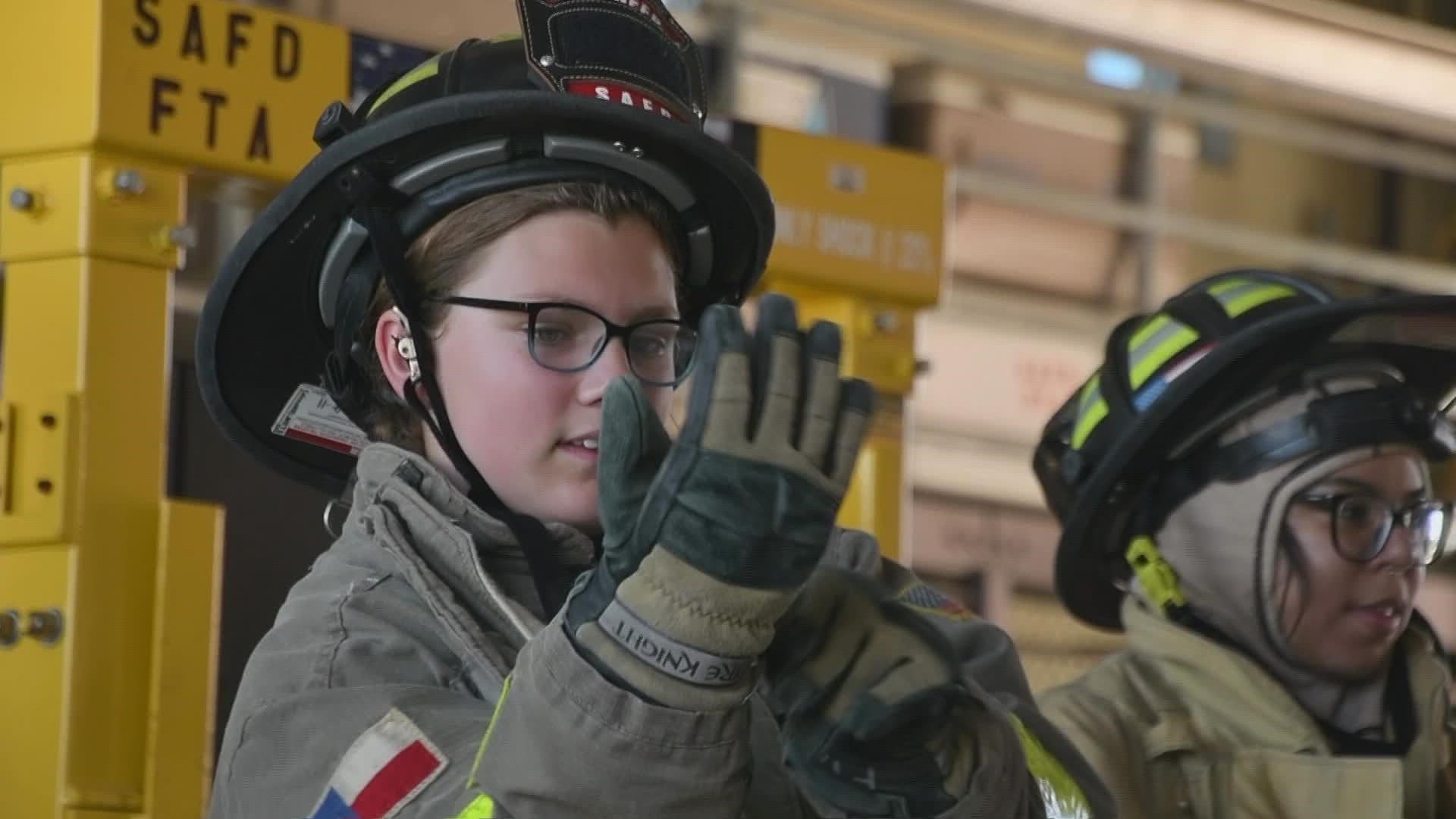 The goal of the academy is introduce more girls to firefighting.