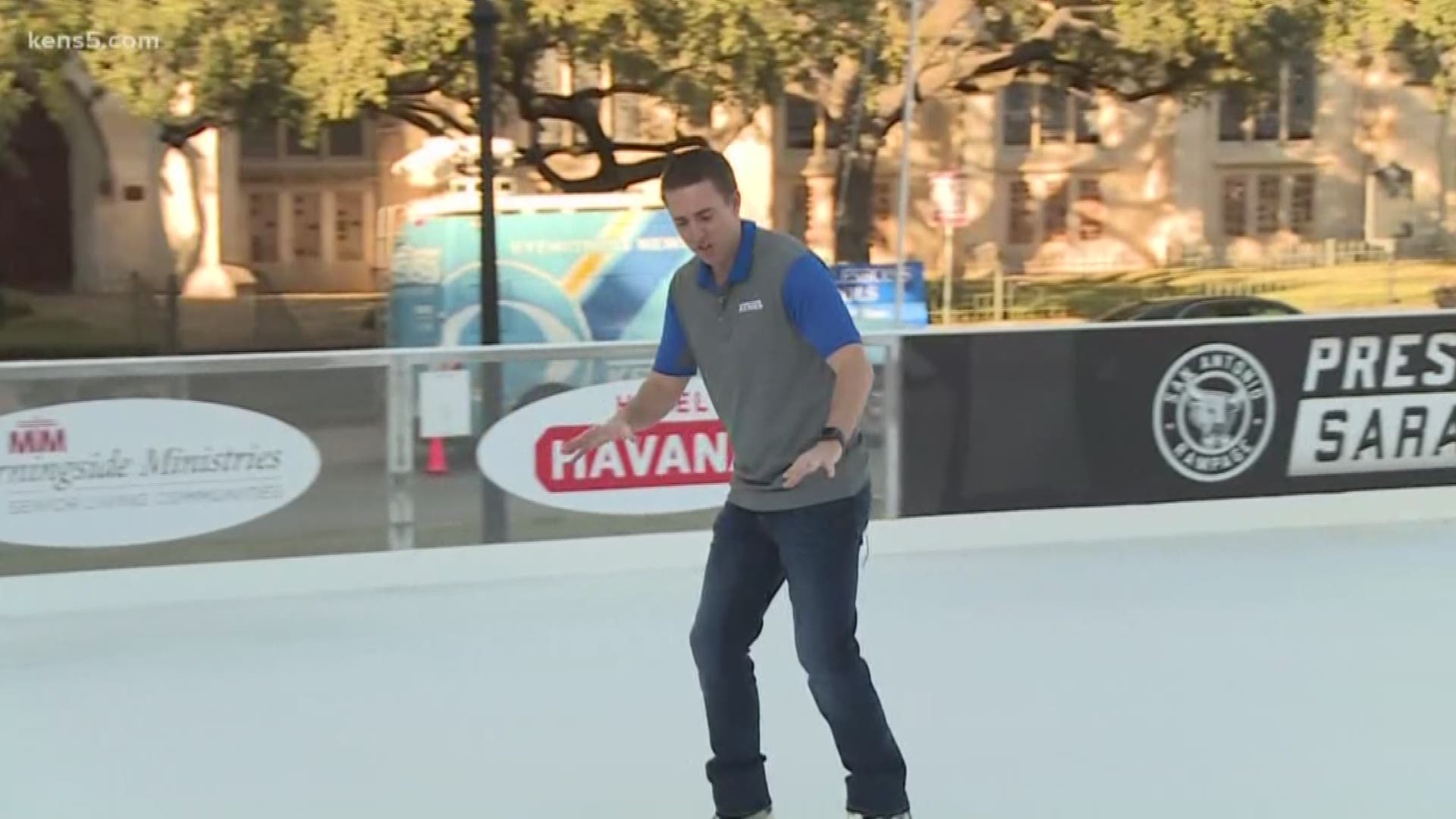 Temperatures may be plenty warm outside in San Antonio, but the ice rink is set up in Travis Park. The crew has a surprising trick to keep it cold.