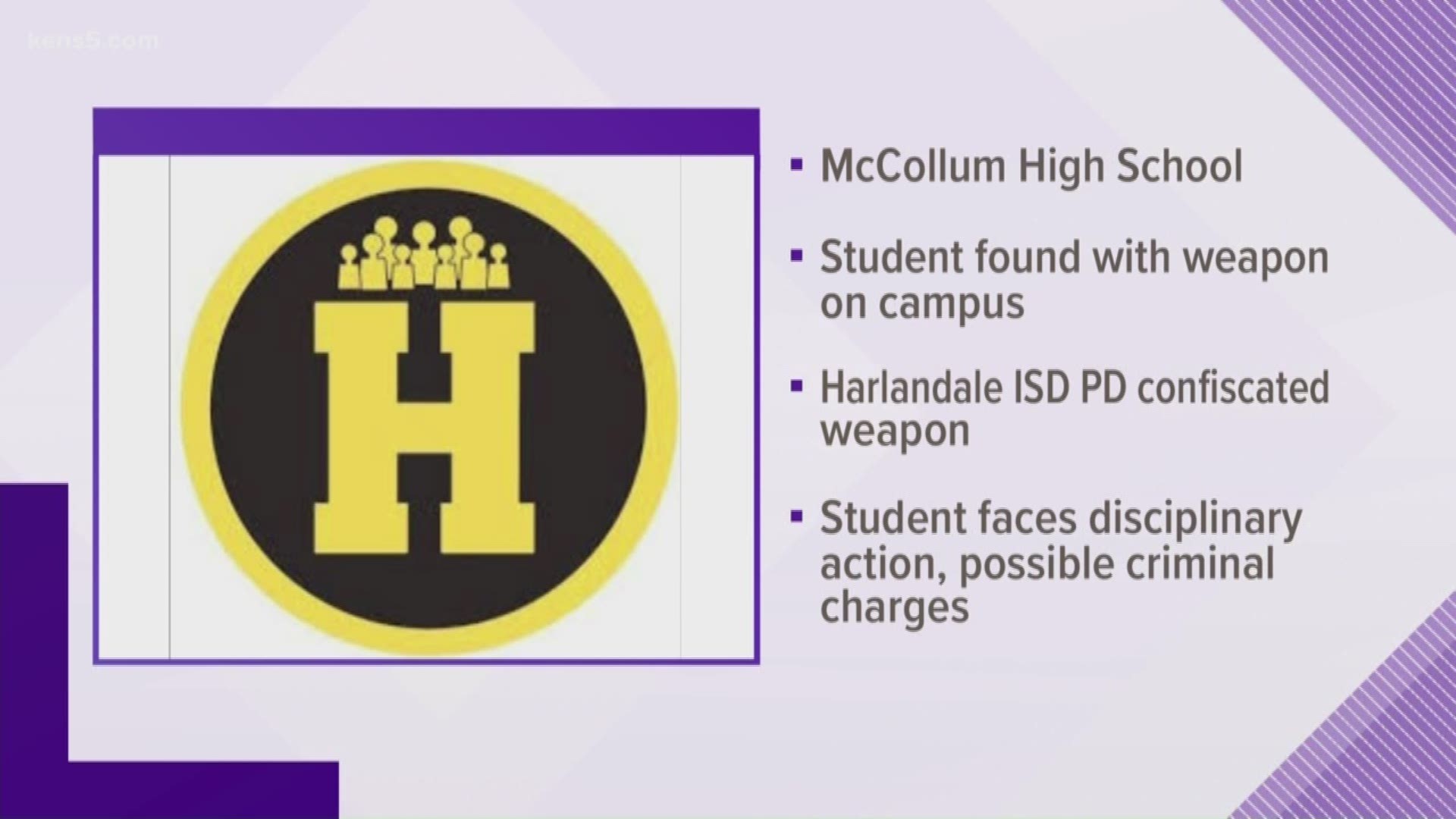 The principal of McCollum High said the student in question could potentially face criminal charges.