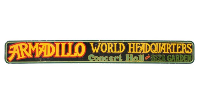 Famous sign for sale: The Armadillo World Headquarters sign can be yours for minimum $35,000