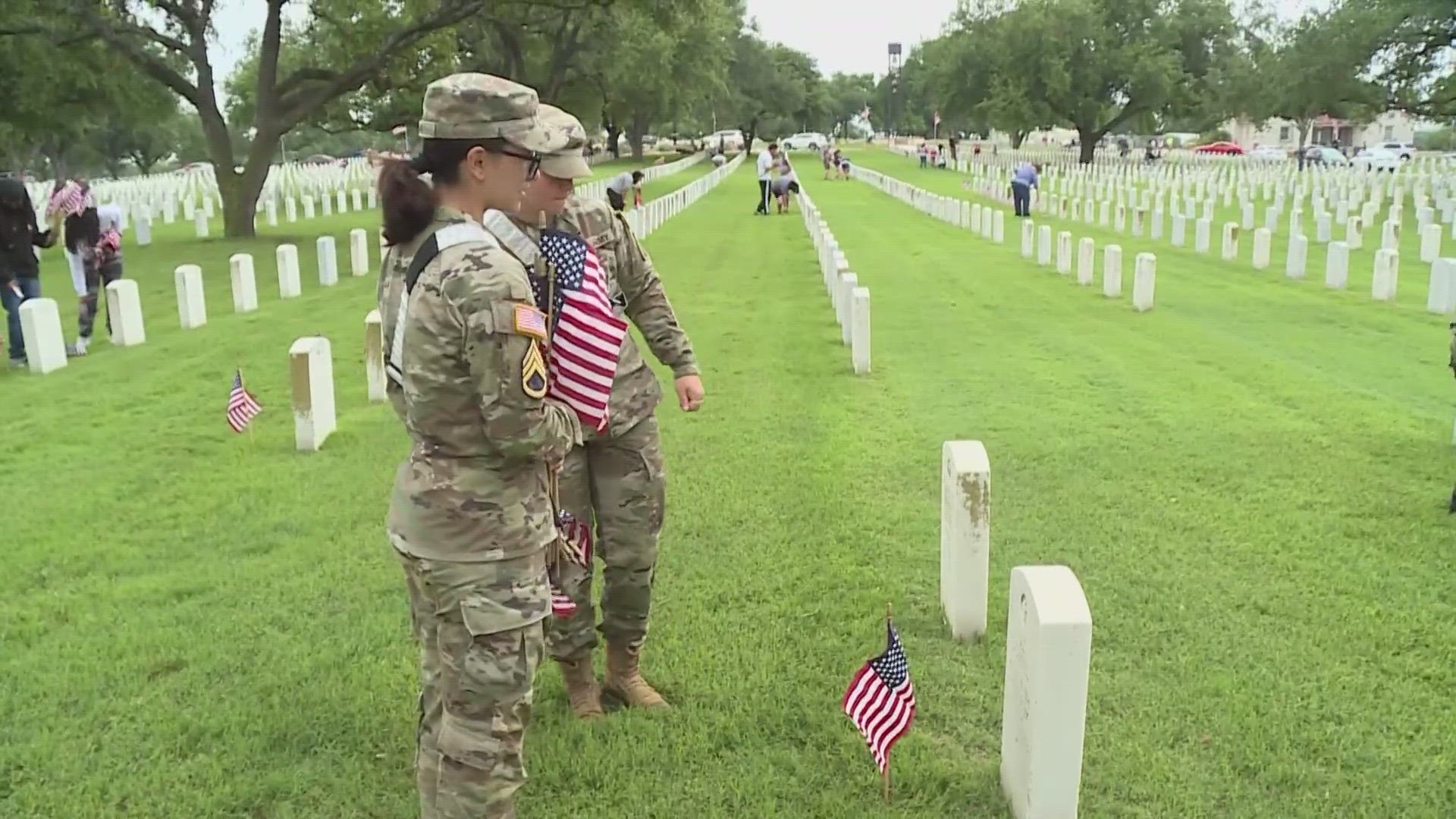 Hundreds of flags were placed at the cemetery in honor of Memorial Day.