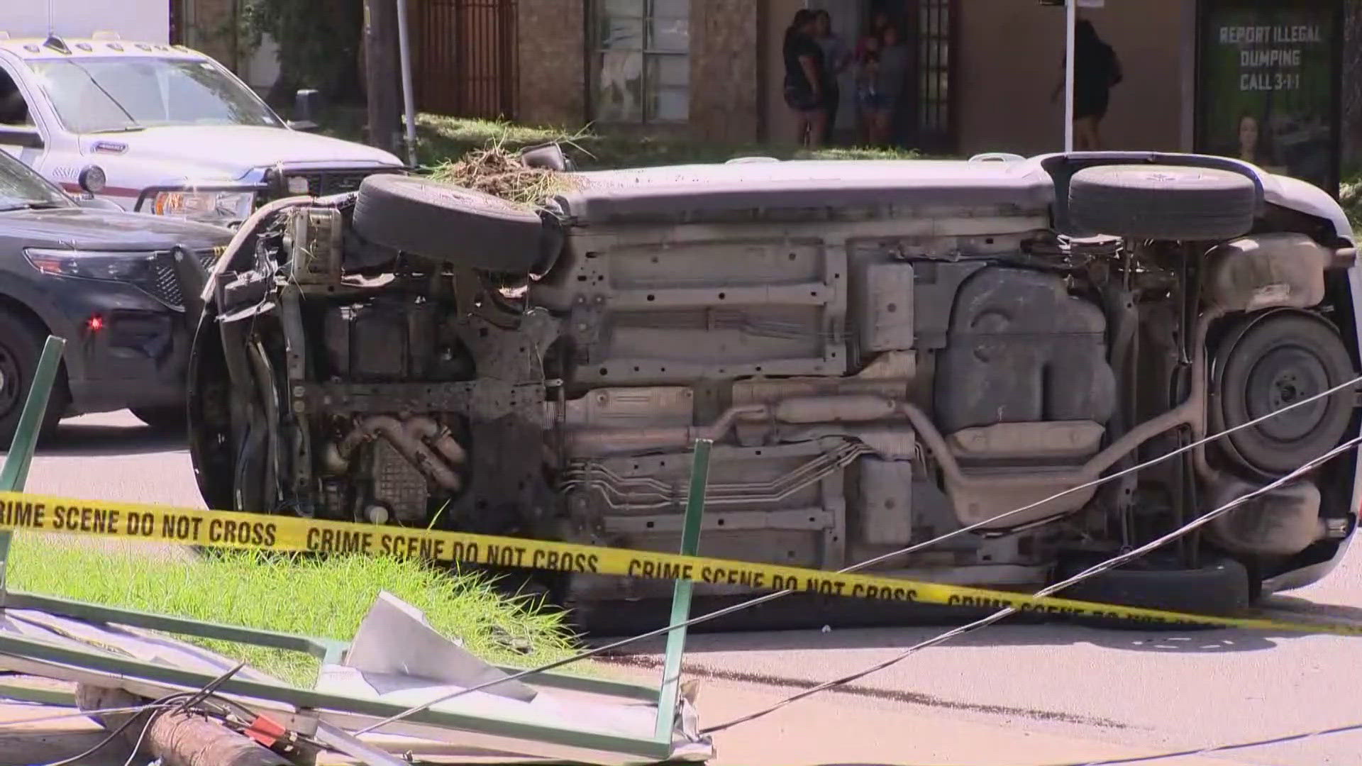 Police say a woman was waiting for the bus when a nearby driver lost control and crashed into the bus stop. She was critically injured, another rider was also hurt.