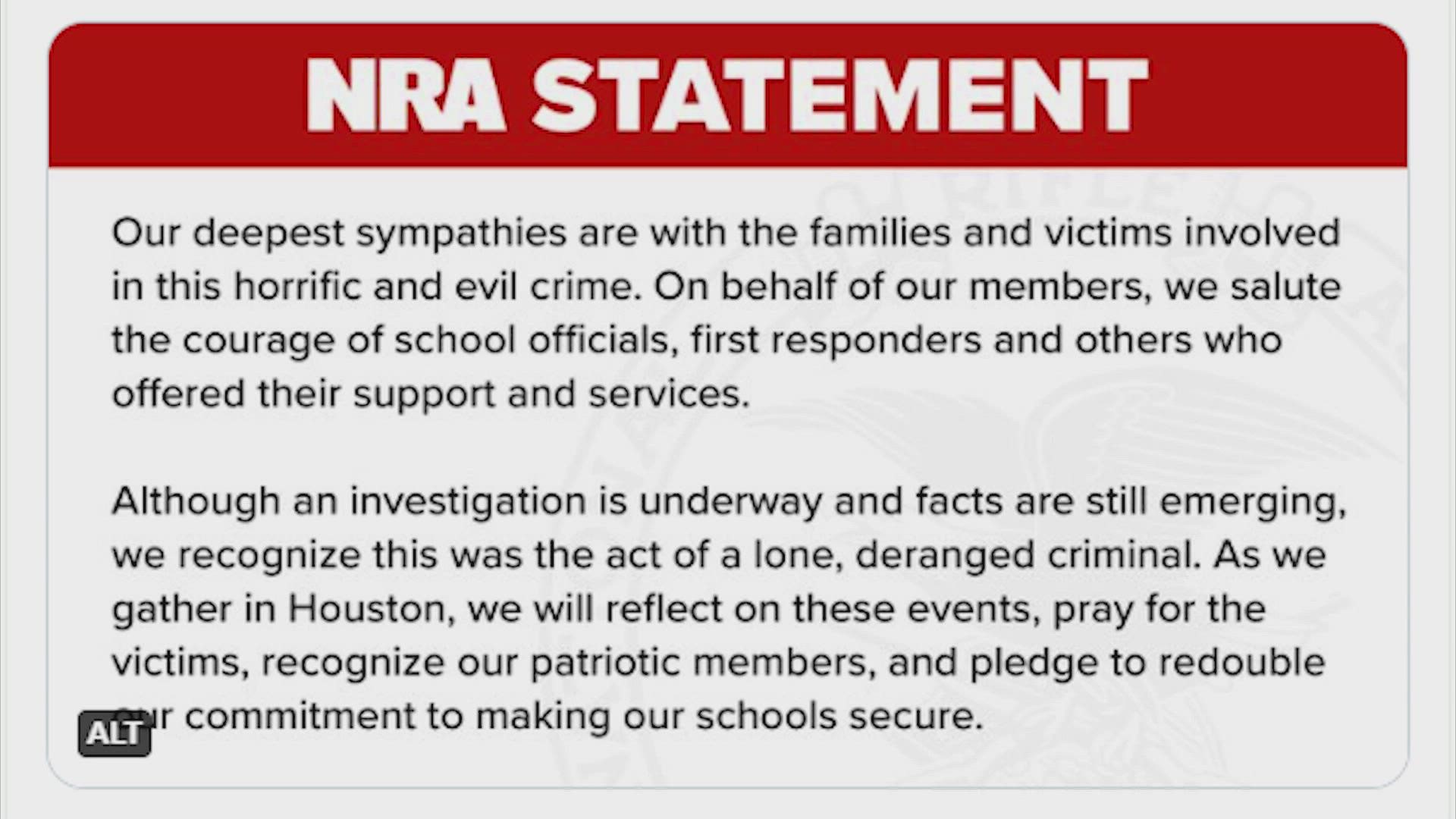 The NRA president sent a letter to Gov. Abbott calling on him to not attend the conference, and instead, take action to prevent the next mass shooting.