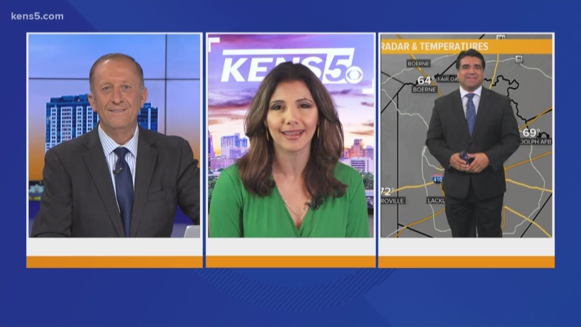 The KENS 5 team continues to practice social distancing- Friday, March 27.