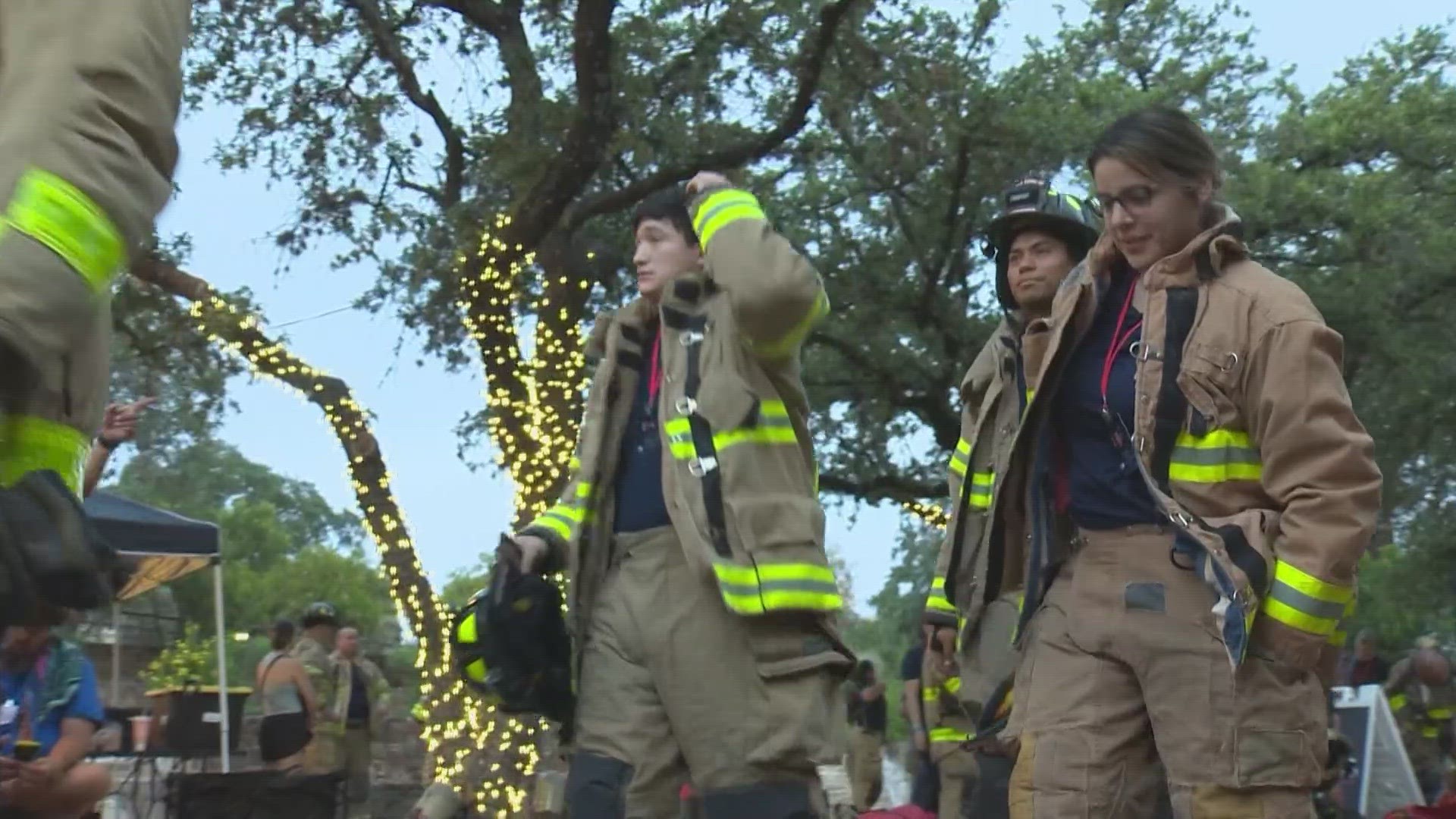 The steps at the Tower of the Americas will be climbed twice, representing the 110 floors of the World Trade Center.