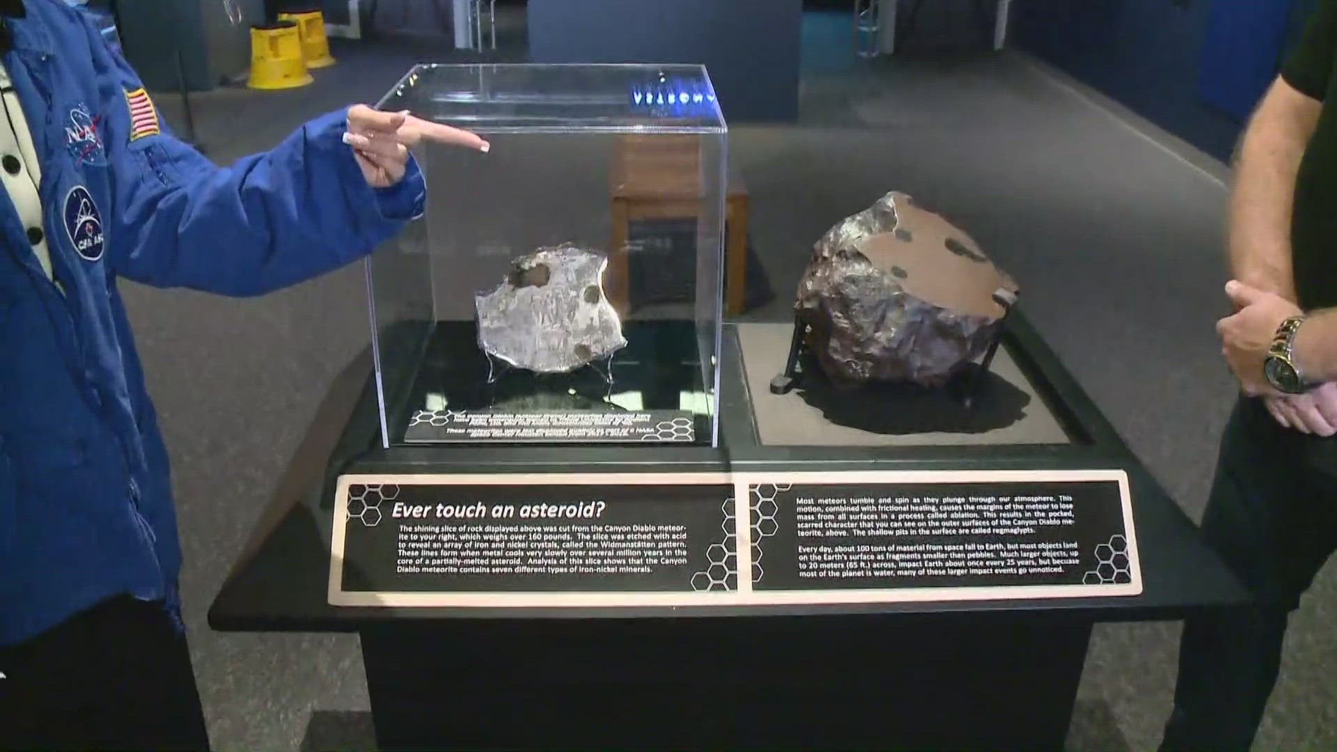 Museum-goers can even tough real asteroids.
