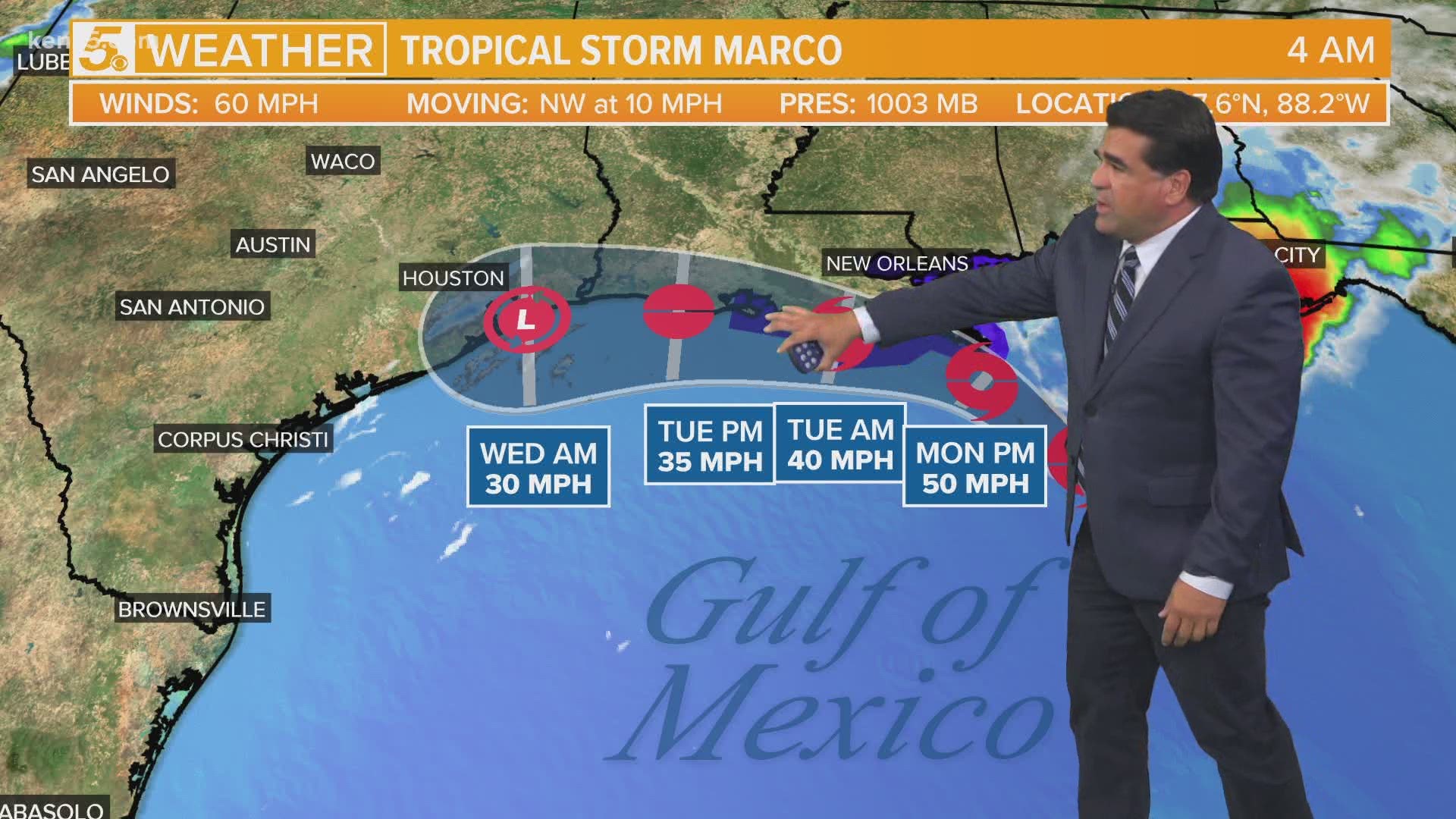 TRACKING THE TROPICS: Marco is expected to slowly weaken as it makes landfall in Louisiana and potentially the Houston area.