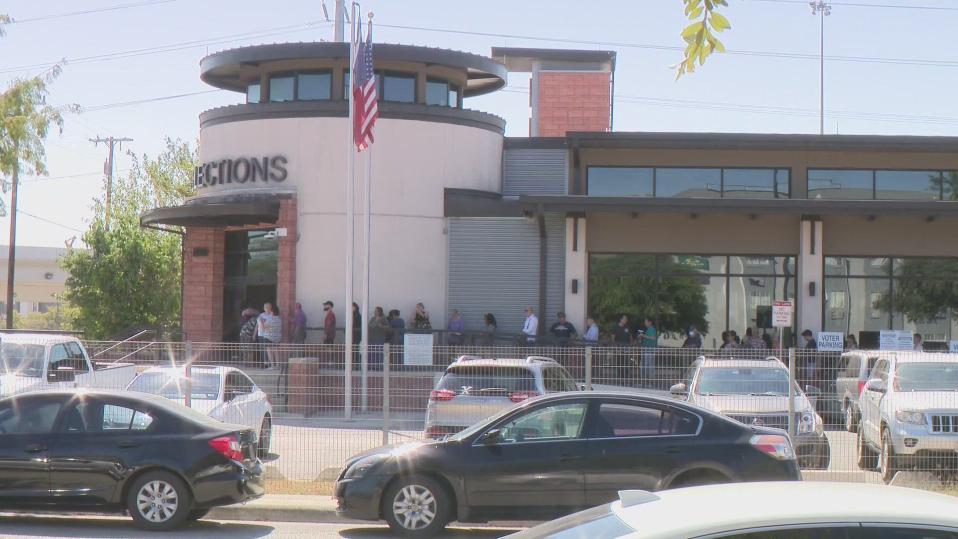 Texas is one of 21 states where people are not allowed to wear political clothing in or near polling sites.