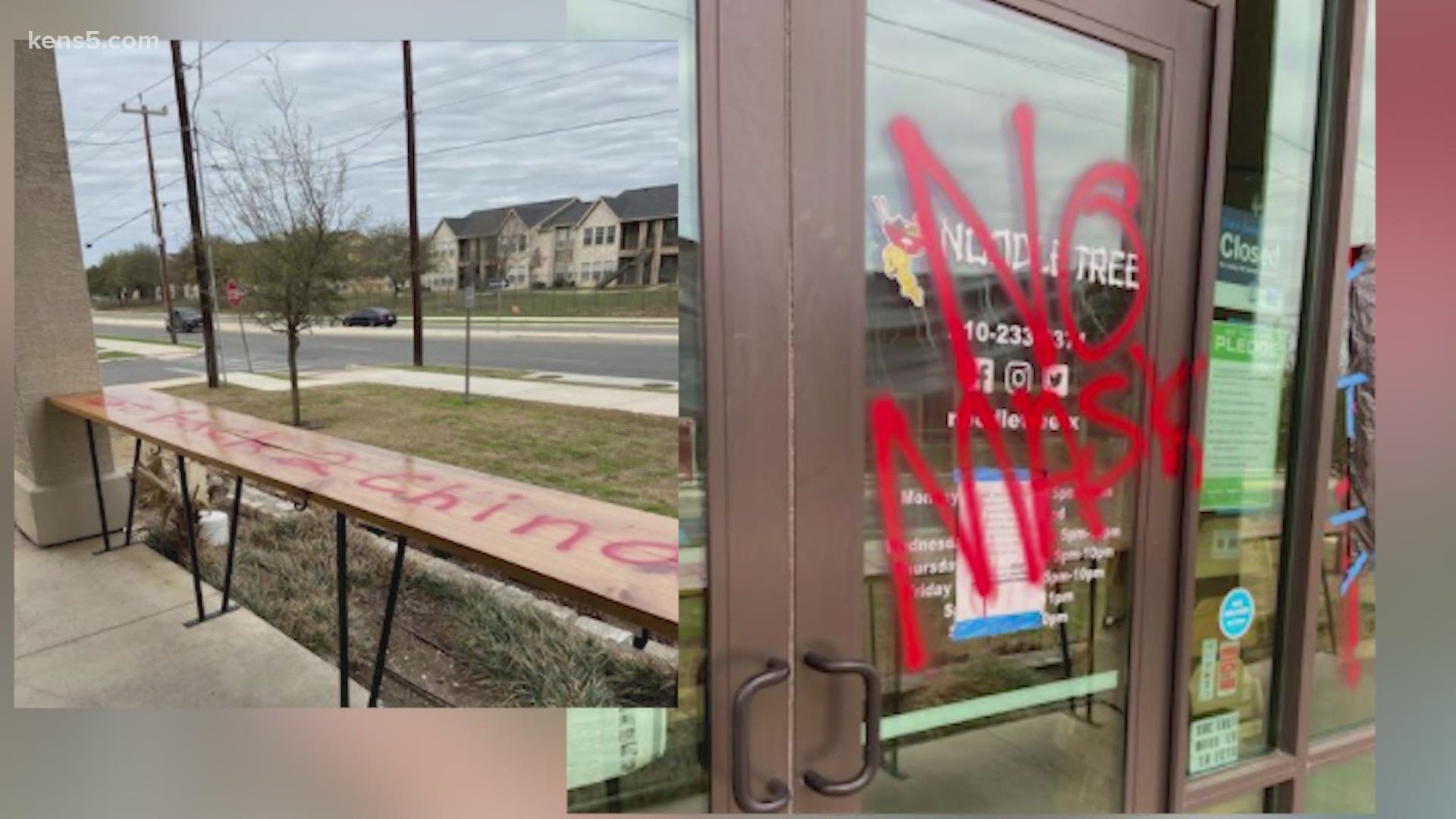 The San Antonio restaurant Noodle Tree tagged with racist, anti-Asian graffiti posted to Facebook saying they will not be opening until early April.