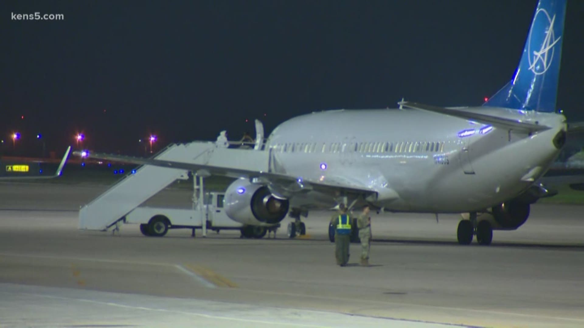 A 737 carrying passengers from the Grand Princess cruise ship arrived at Kelly Field in San Antonio around 8 p.m. Tuesday. None of them have symptoms of coronavirus.