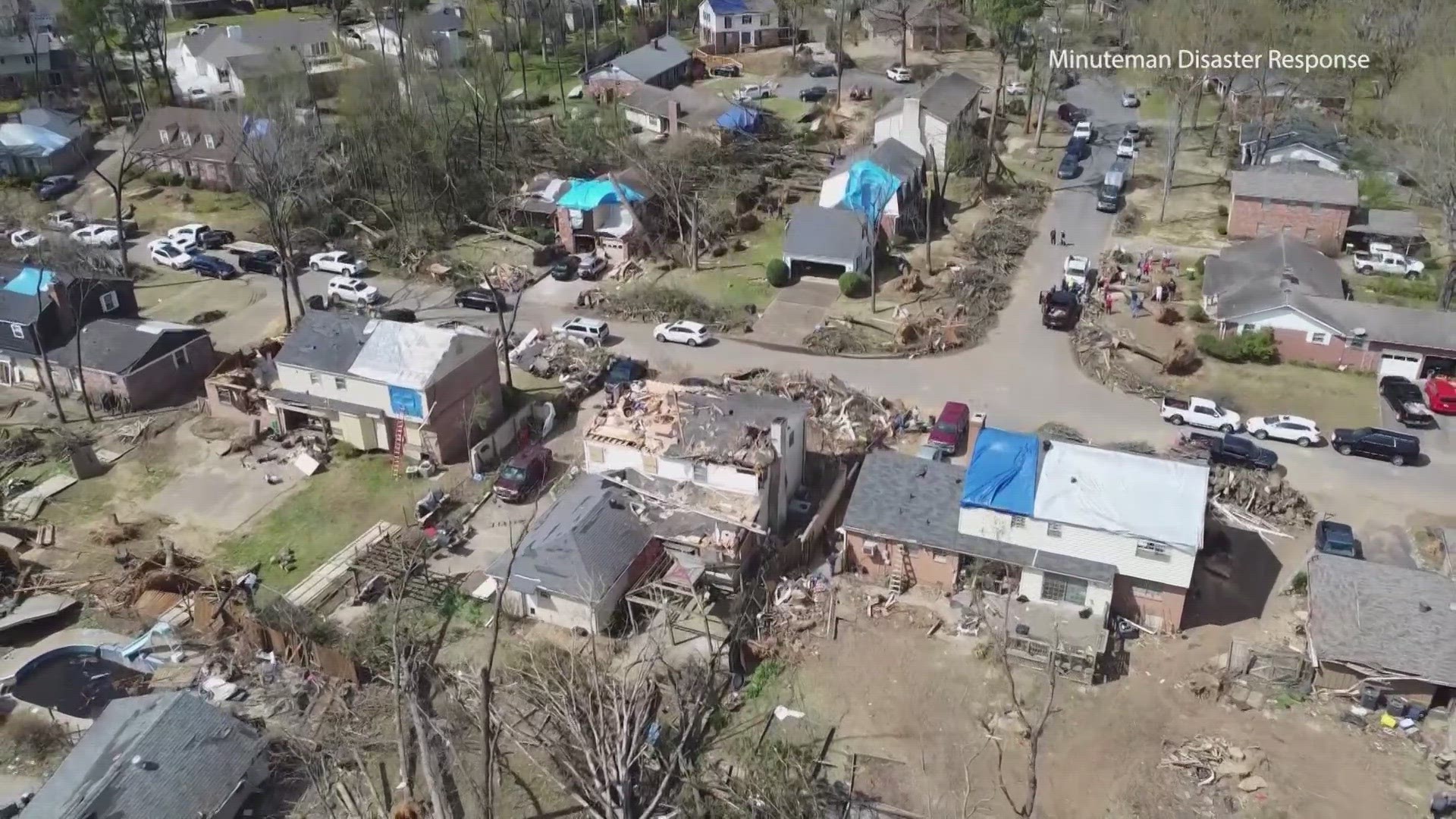 Crews with Minuteman Disaster Response went to Little Rock, Arkansas after devastating storms ripped through the area.