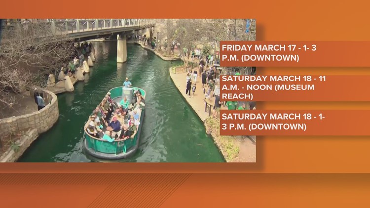 San Antonio River Walk to be colored green for St. Patrick's Day