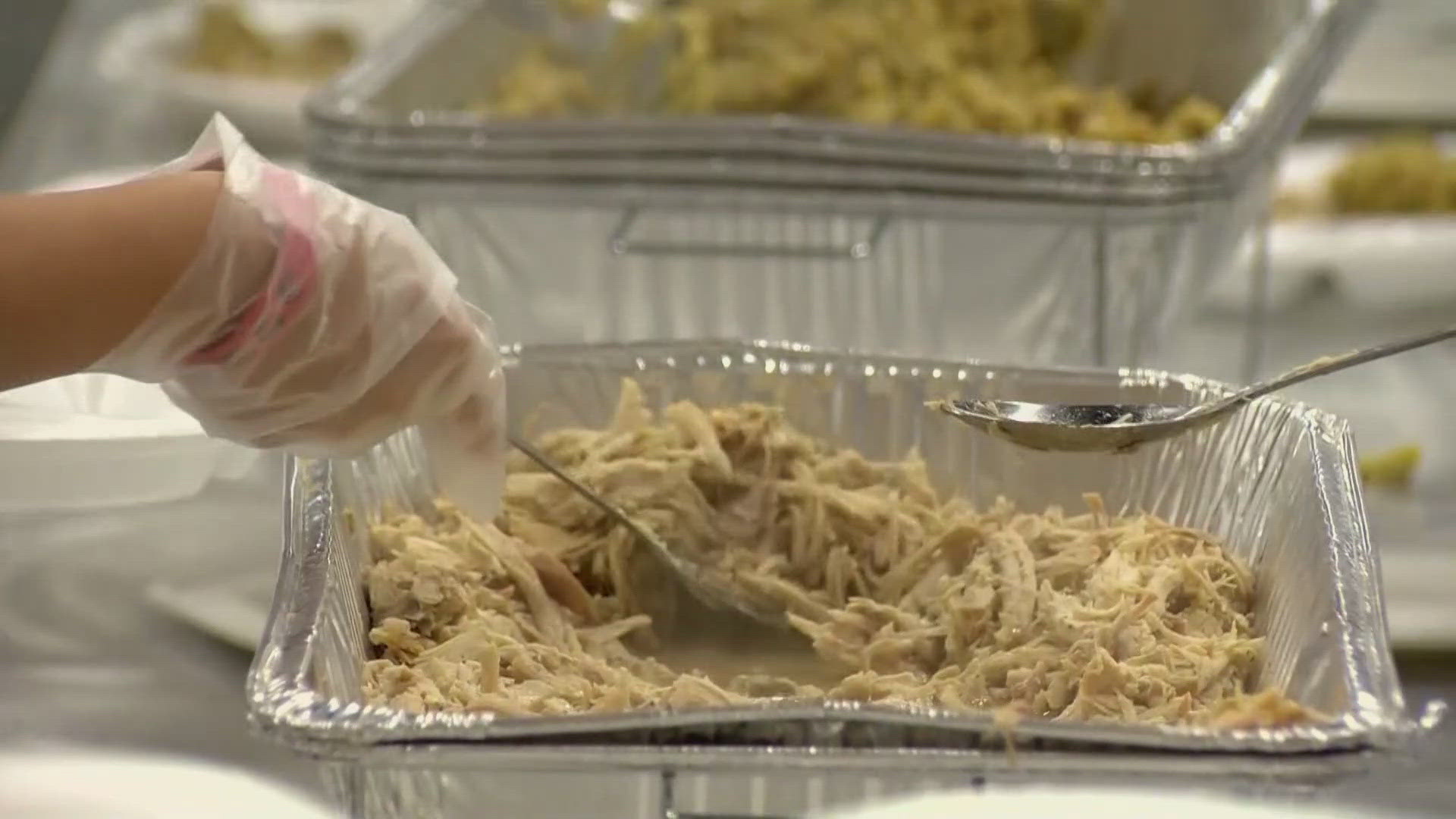 Over 550 turkeys are being prepped alongside classic sides like stuffing, green beans, and of course, cranberry sauce.  