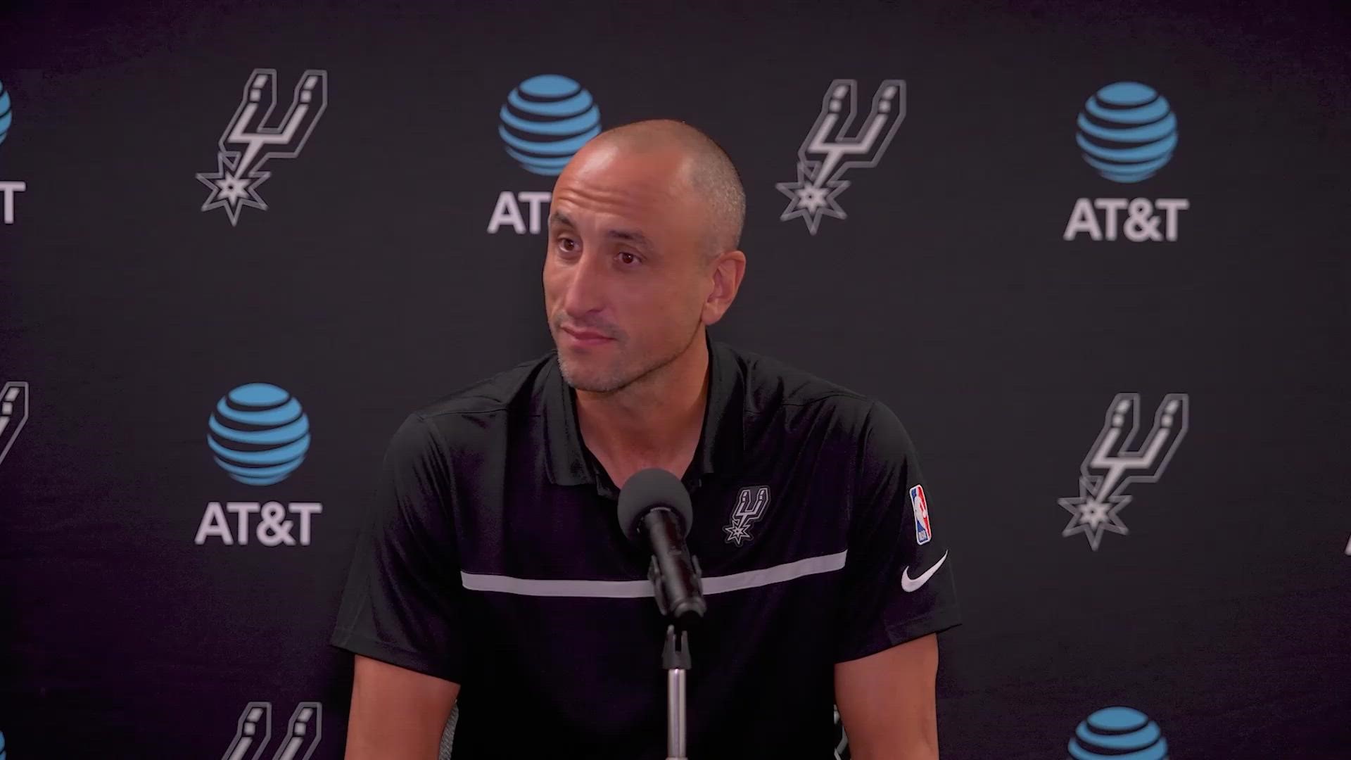 Ginobili recalled knowing nothing about San Antonio, but quickly feeling the heat outside and the appreciation from the fans.