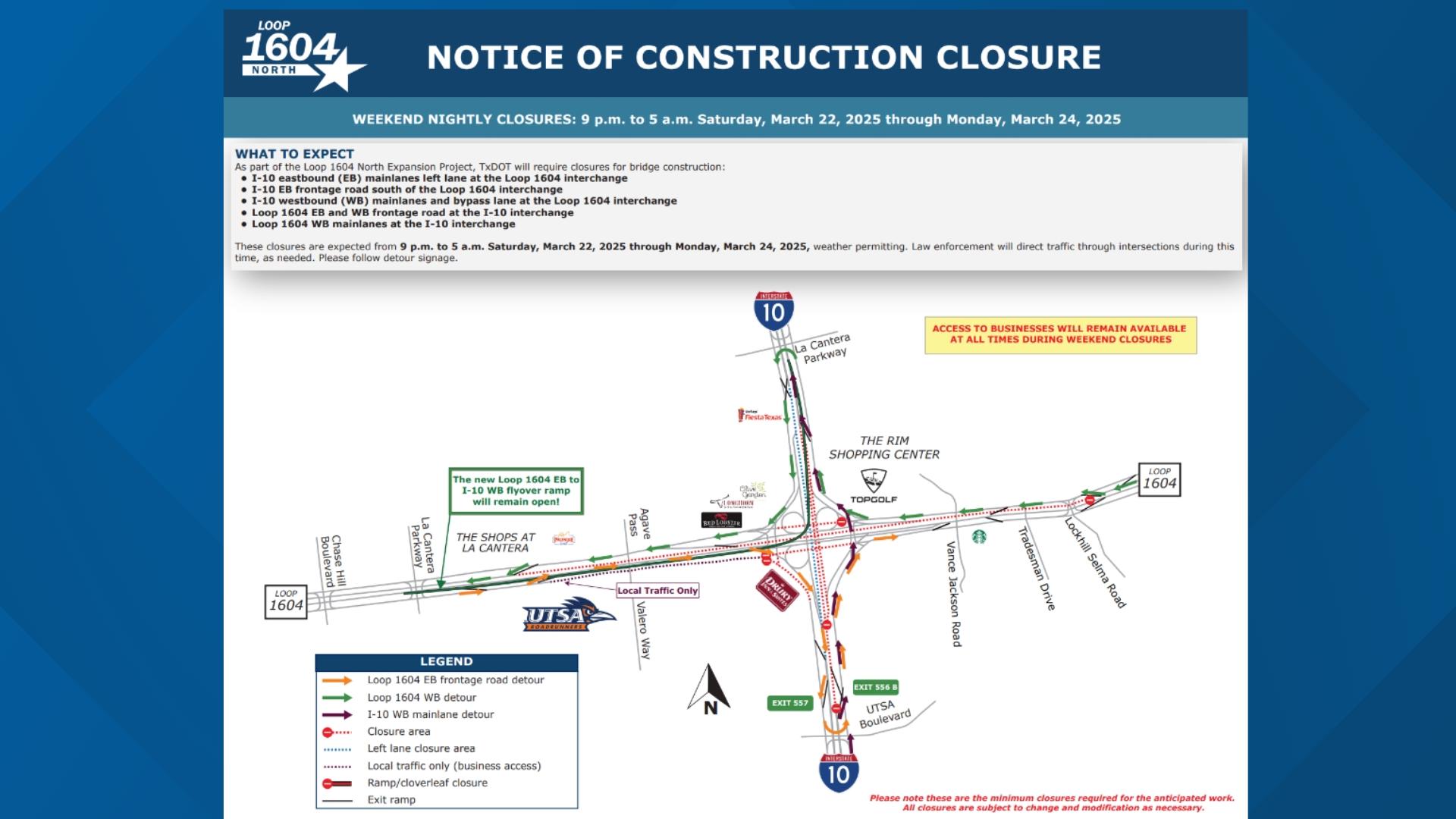 Drivers are encouraged to pay attention to detour signs. 