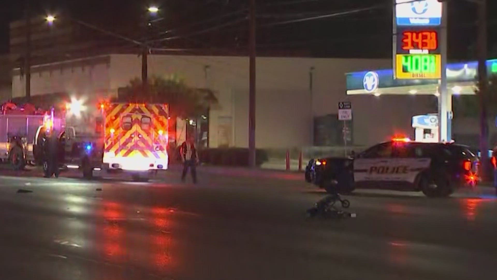 A man was hit and killed by a car while in his wheelchair late Monday night at Culebra and Van Ness Drive, police say.