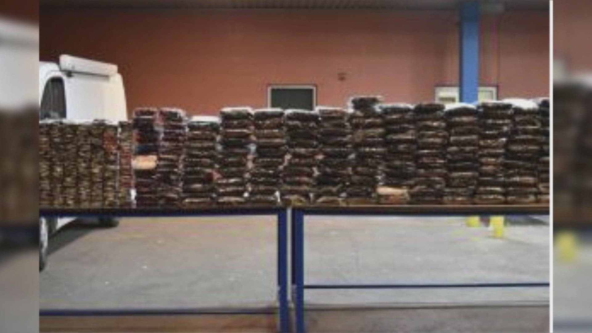 Border agents searched an 18-wheeler that was supposed to be hauling flowers.
Instead, they found more than a 1,000 pounds of meth and 165 pounds of cocaine.