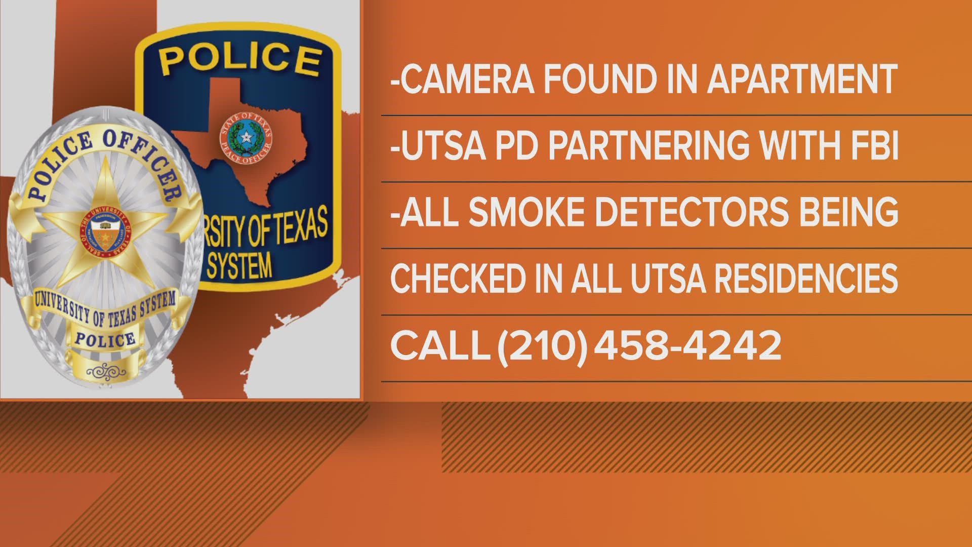 A new crime alert was issued by UTSA police after a hidden camera was found in an apartment near the campus this week.