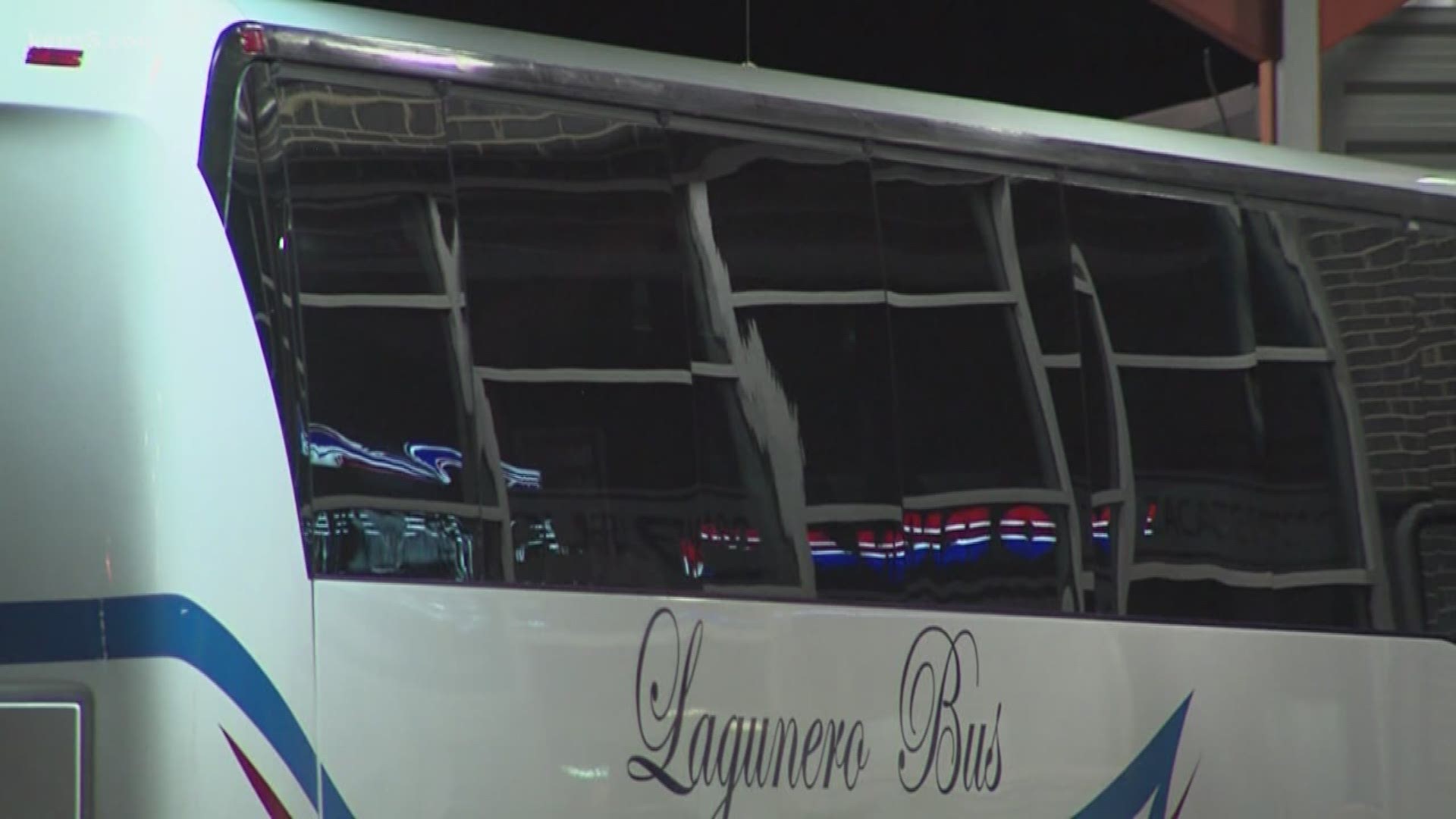 A 60-year-old woman was shot in the head while on a charter bus traveling to Dallas.