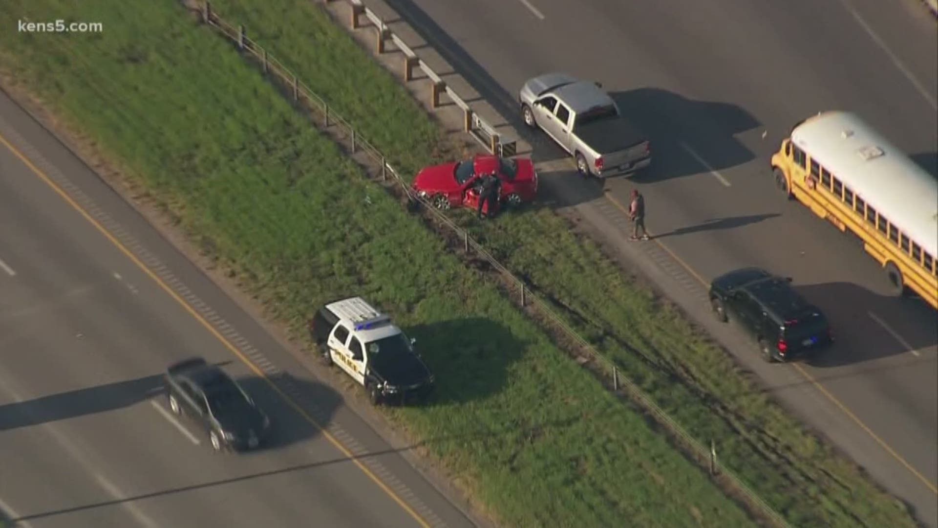 The short chase ended when the car crashed on Loop 410 just south of I-10 on the east side.
