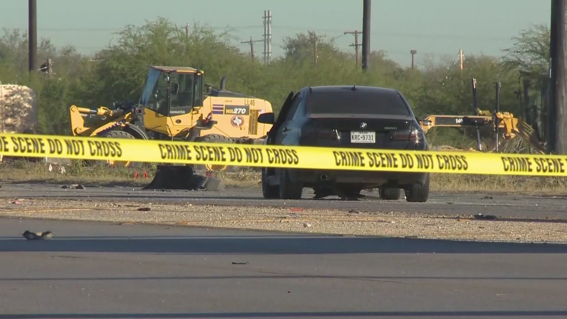 The force of the collision was so violent, major car parts ended up 100 yards away from the crash.